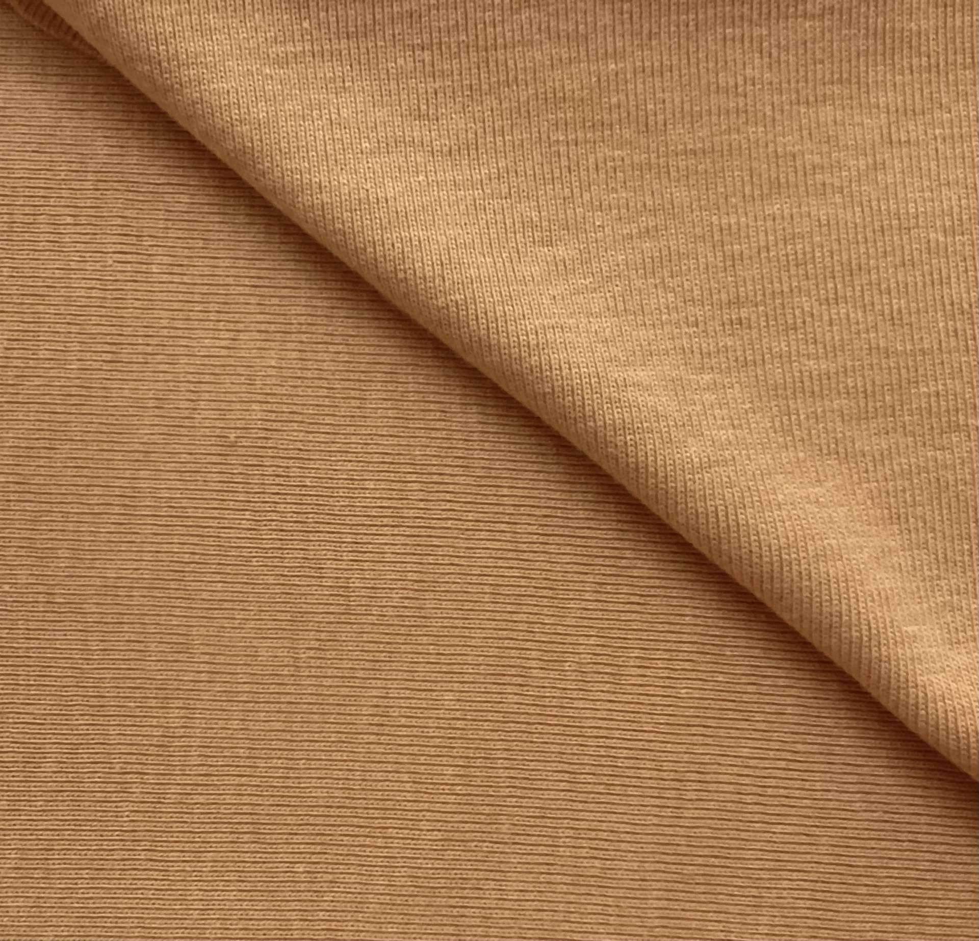 100% Cotton Tubular Rib Knit In Cantaloupe 