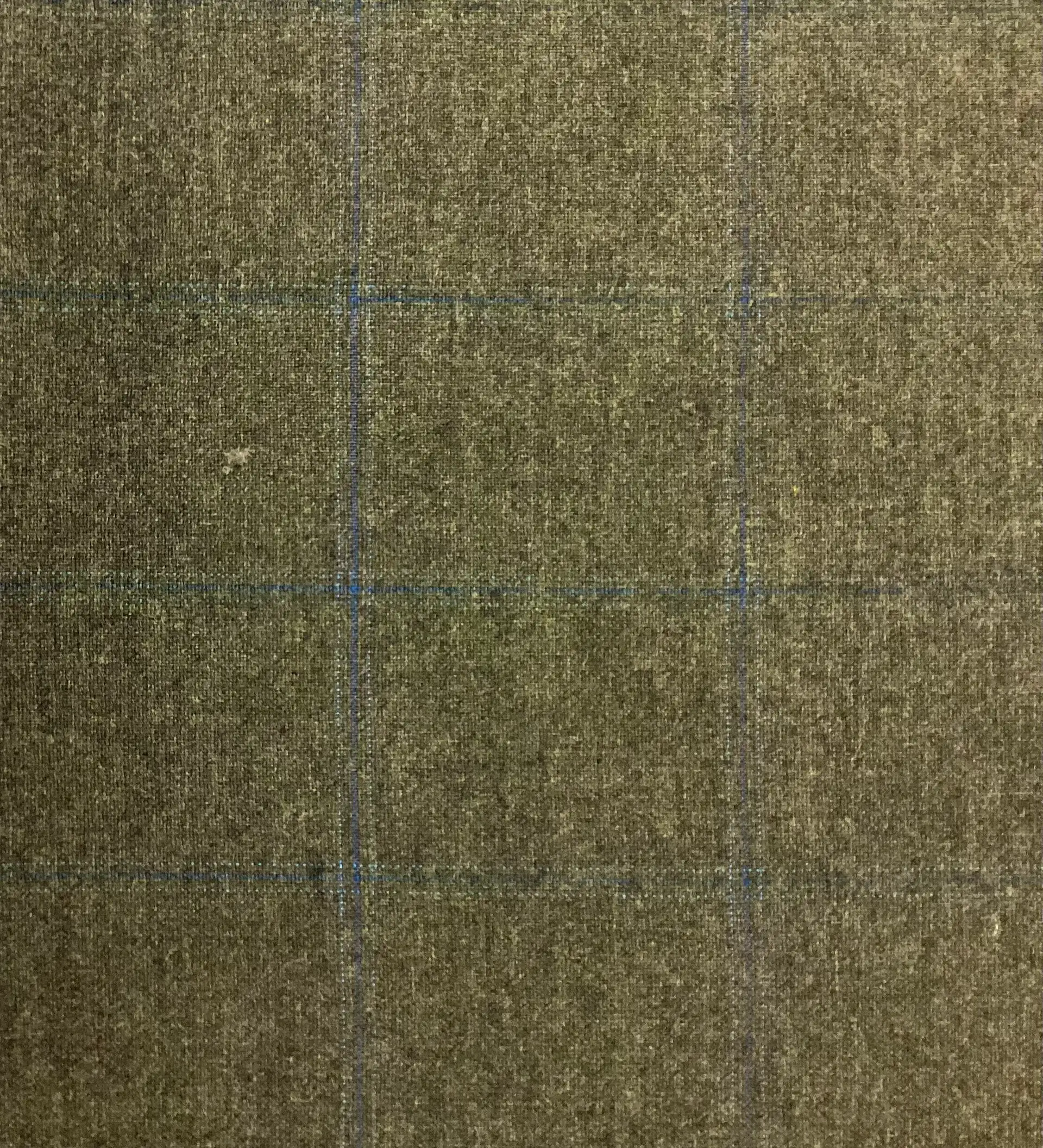Made It Italy 100% Wool Windowpane In Olive
