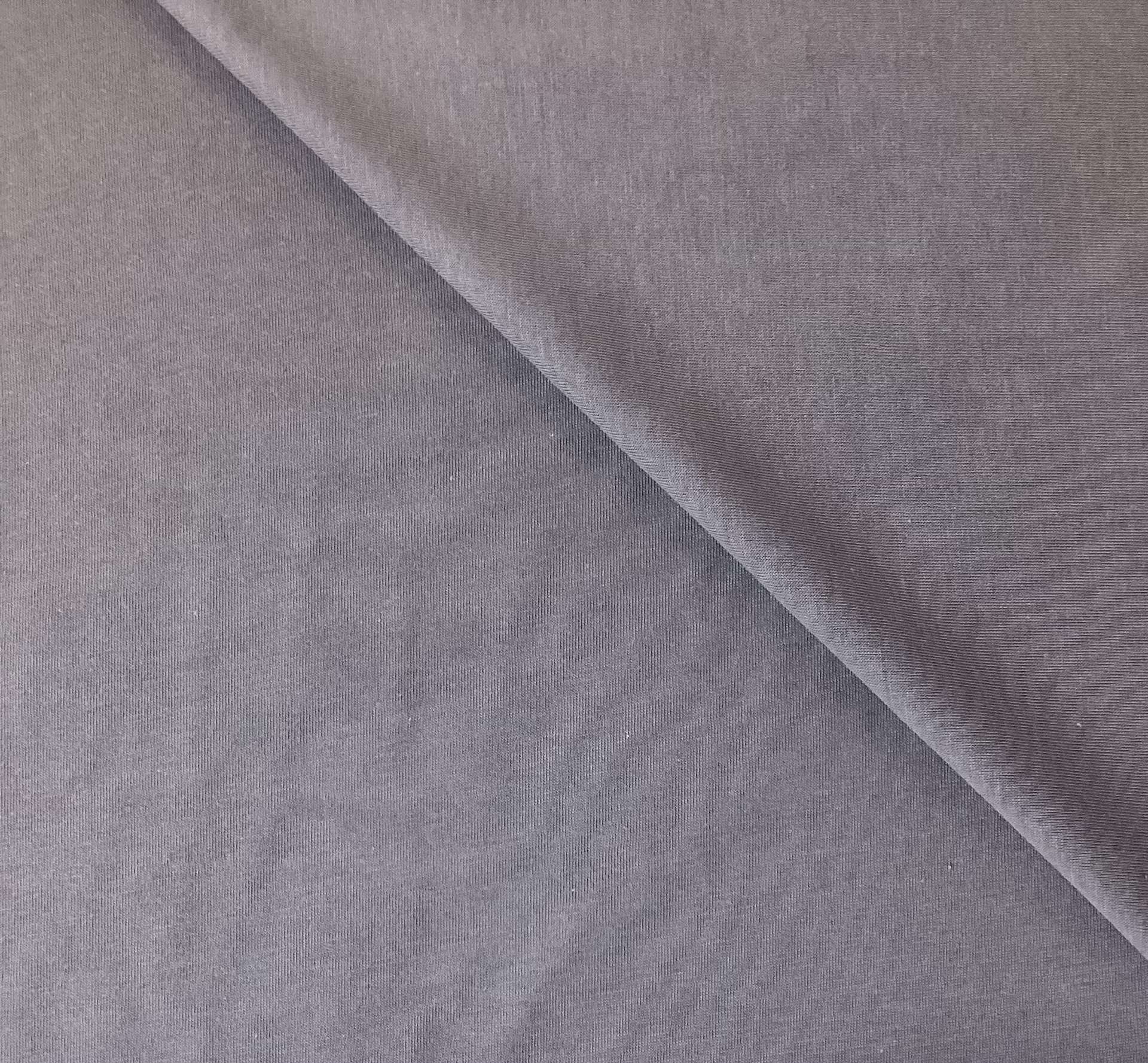 Oeko Certified Organic Cotton Jersey In Medium Grey