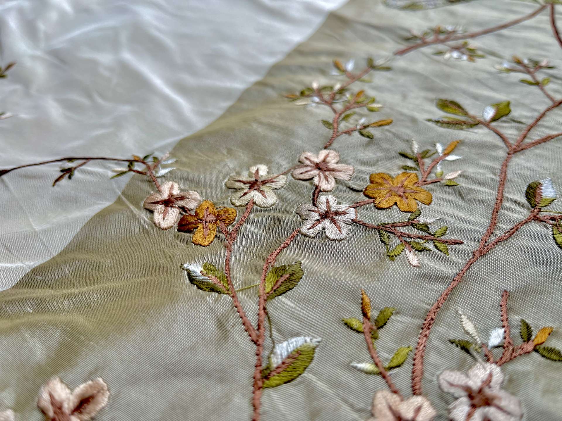 Embroidered Silk Taffeta