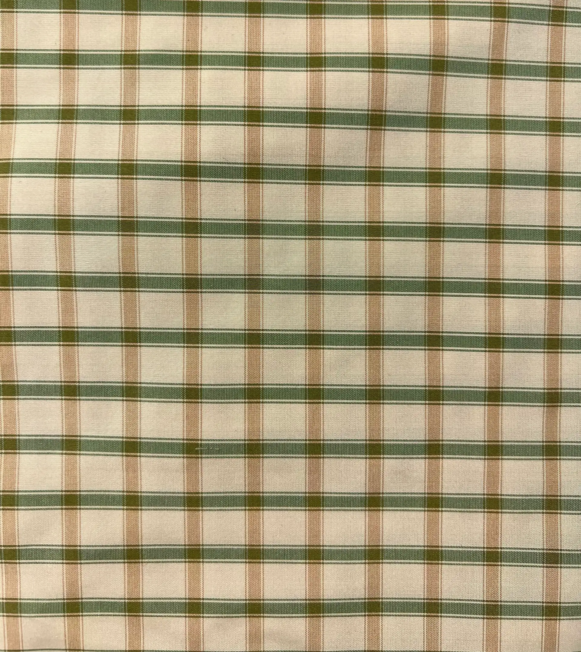 Silk Taffeta Check in Green & Beige & Tan