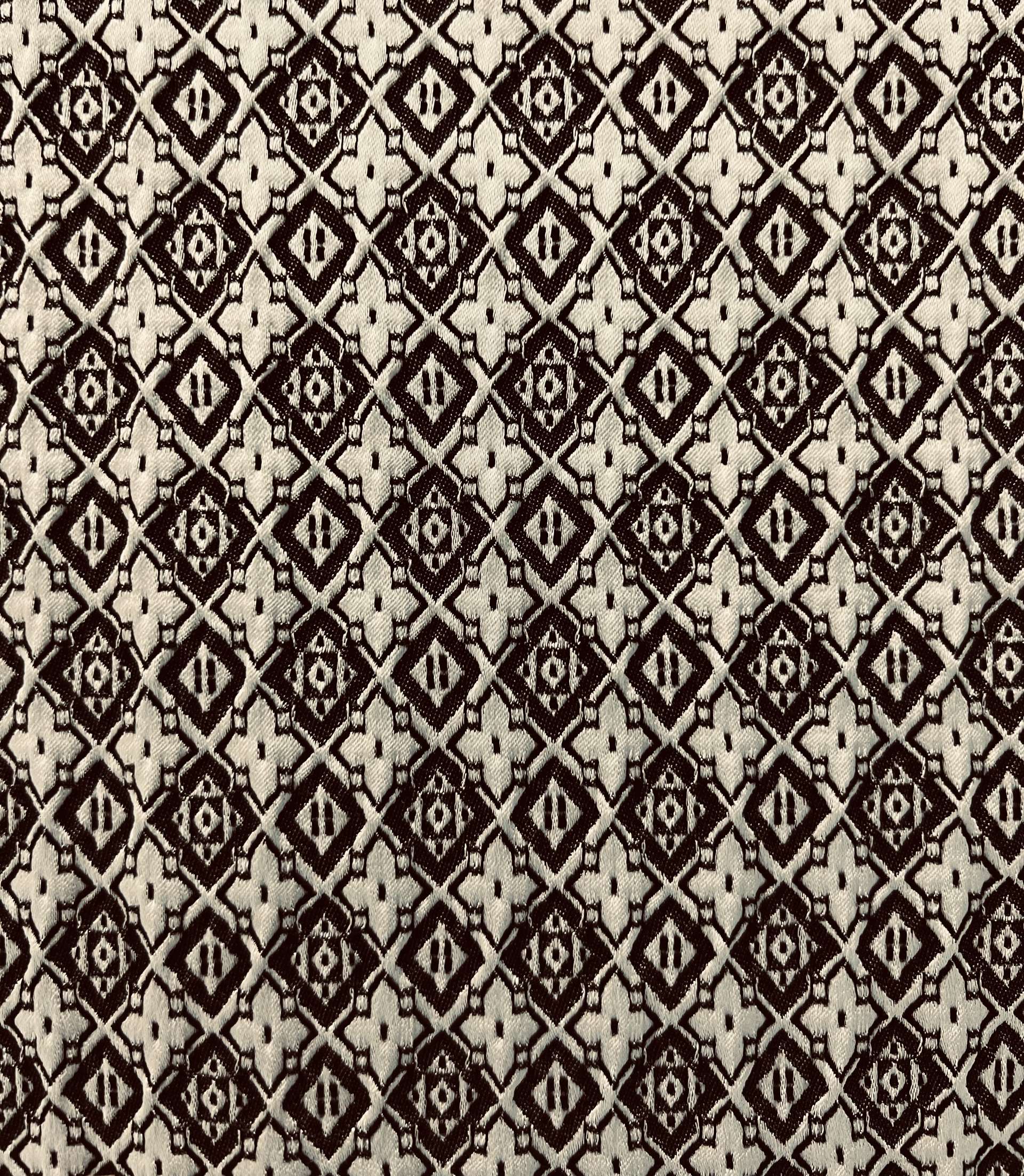 Stretch Rayon Brocade in Black & White