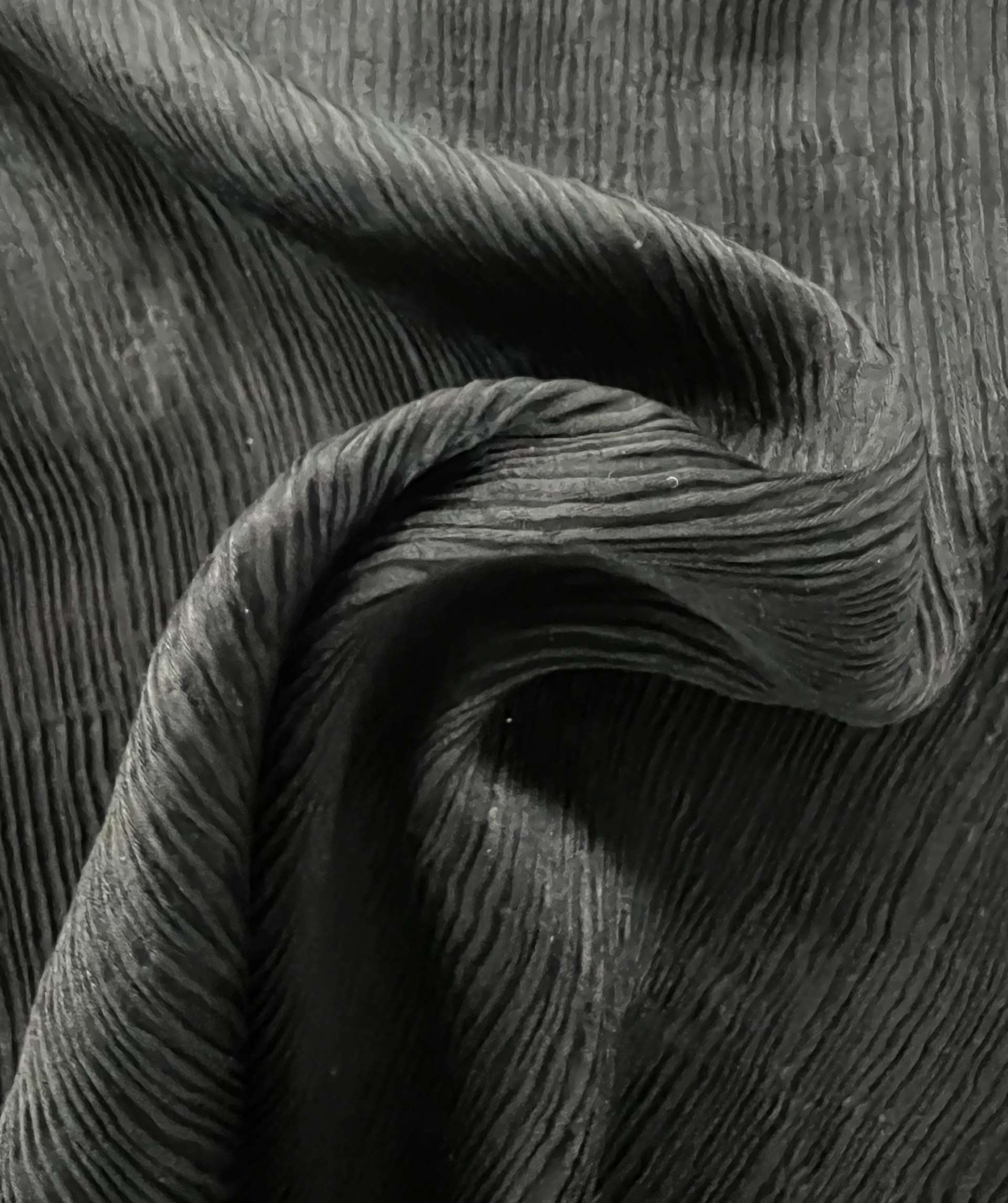 Crinkle Triacetate Cupro Charmeuse in Black