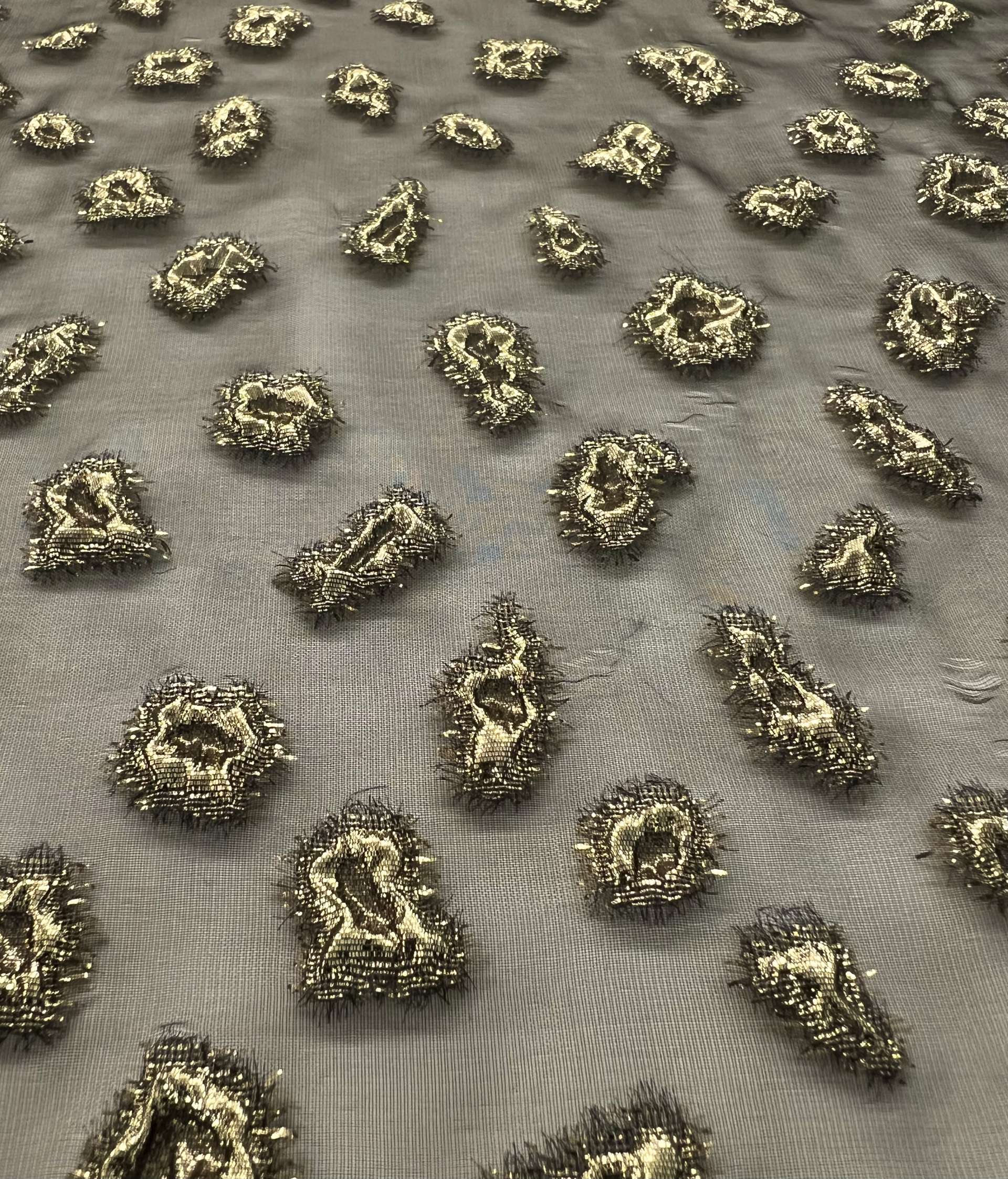 Metallic Fil Coupé Polyester Organza 