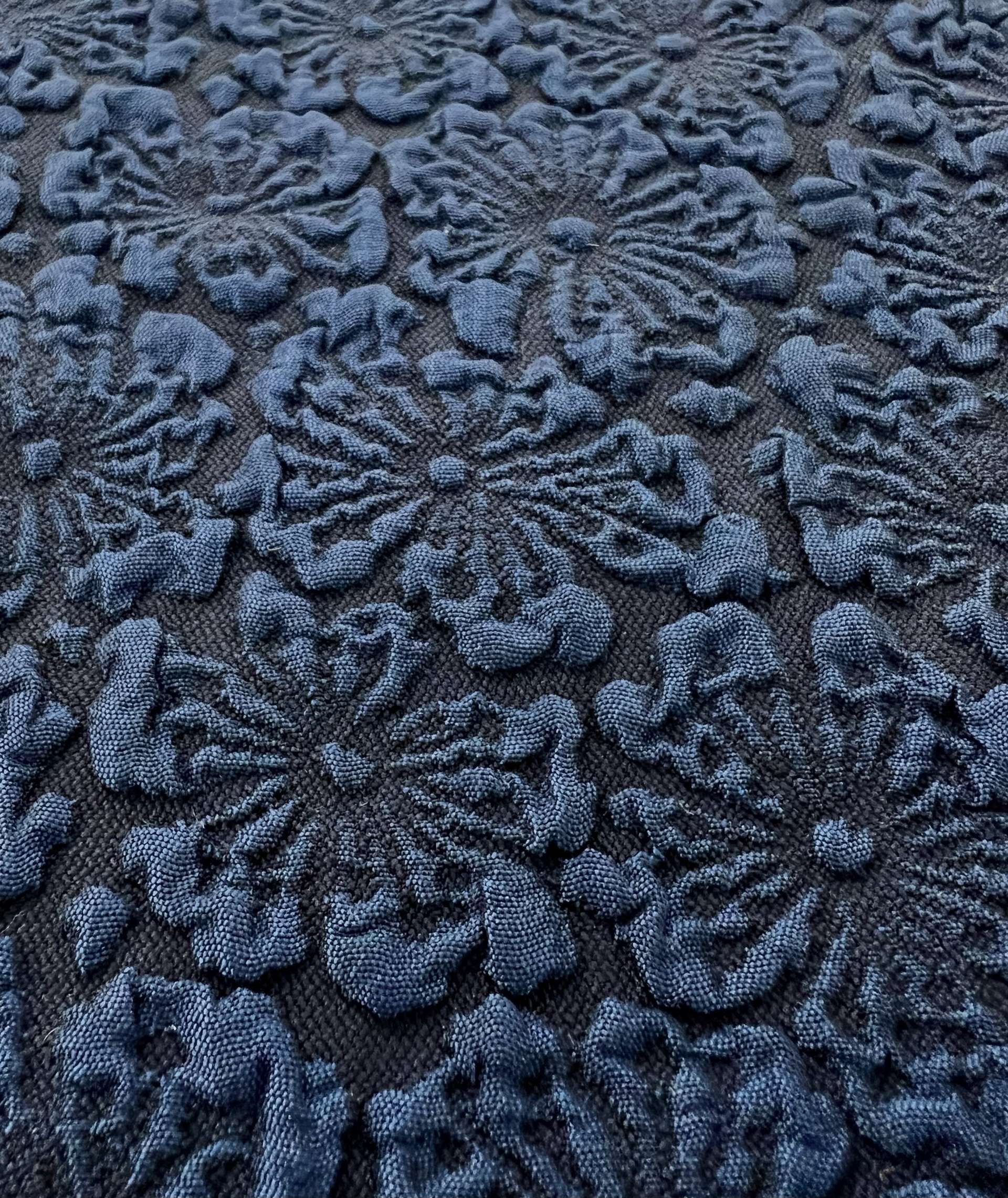 Stretch Mattelassé Brocade in Navy