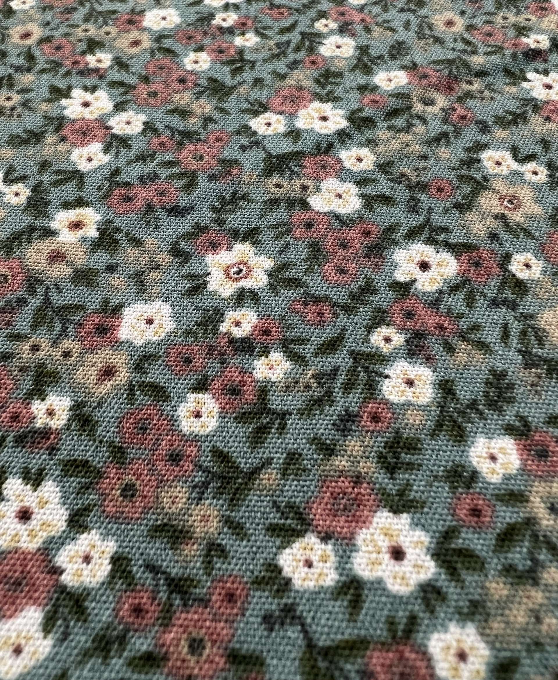 Printed Polyester Challis in Sage 