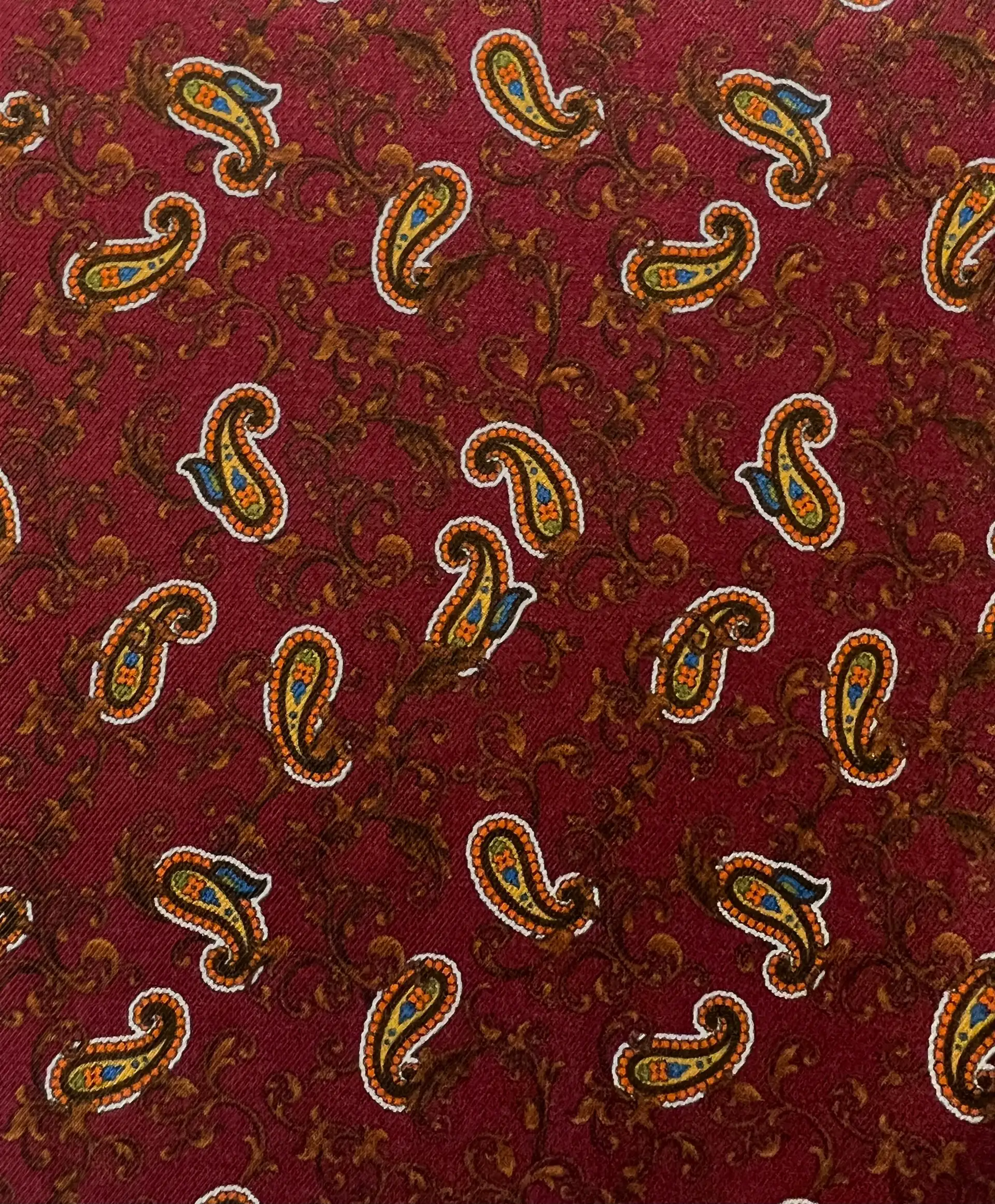 Paisley Viscose Twill Print Burgundy