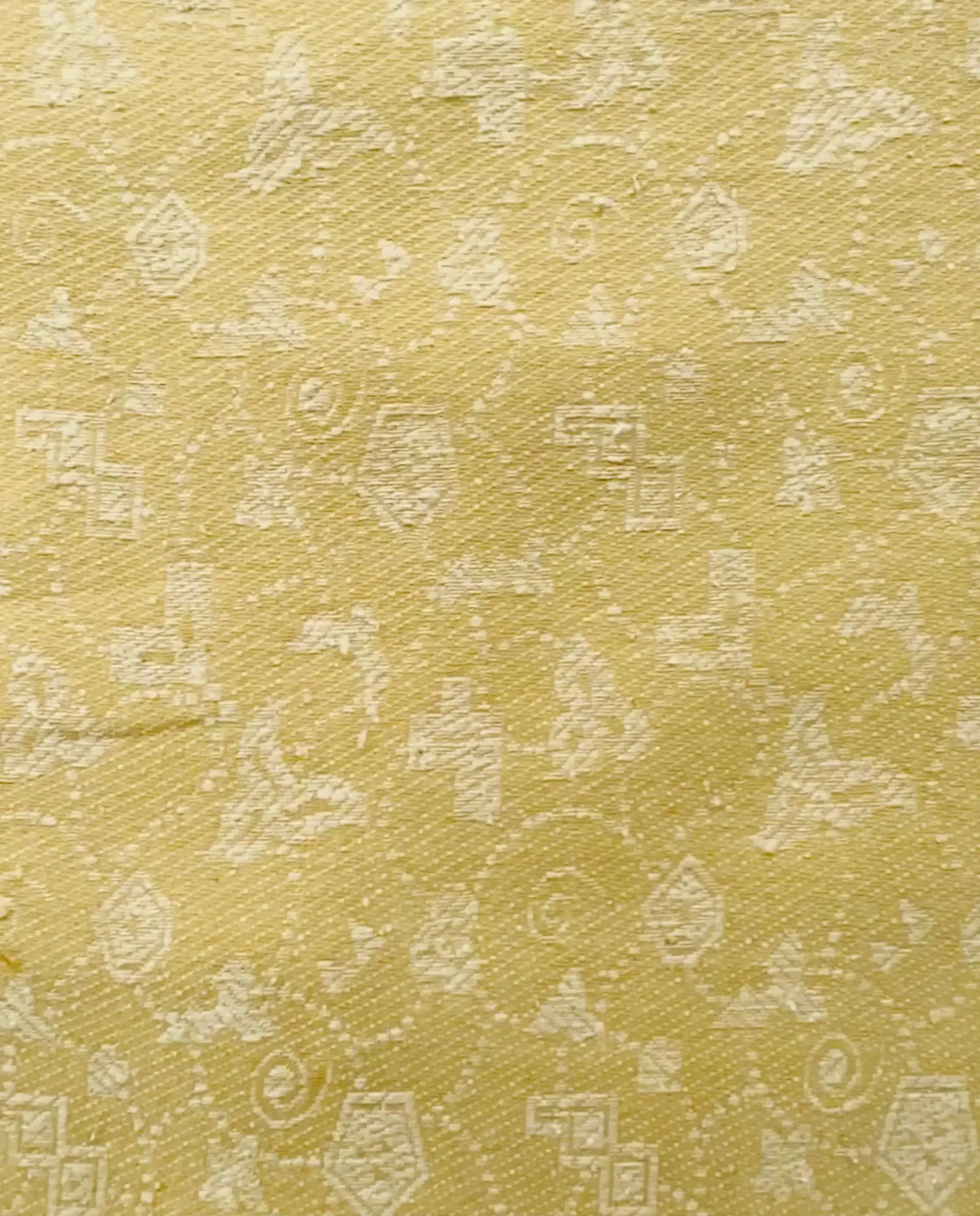 Raw Silk Damask Golden Cream 