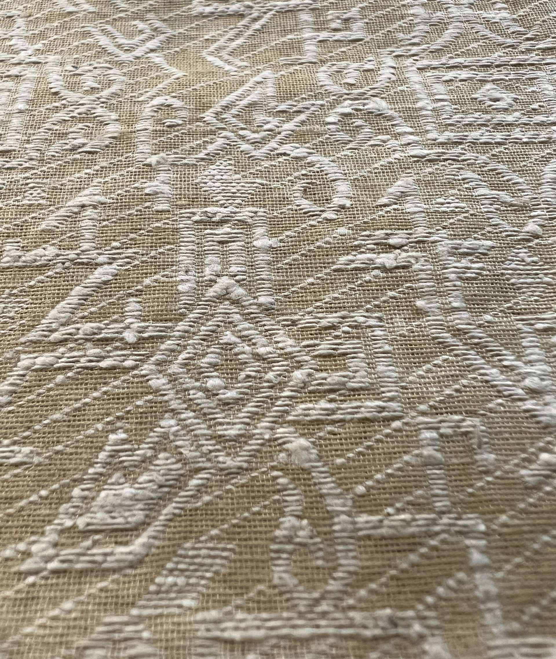 Raw Silk Damask Golden & Off White 