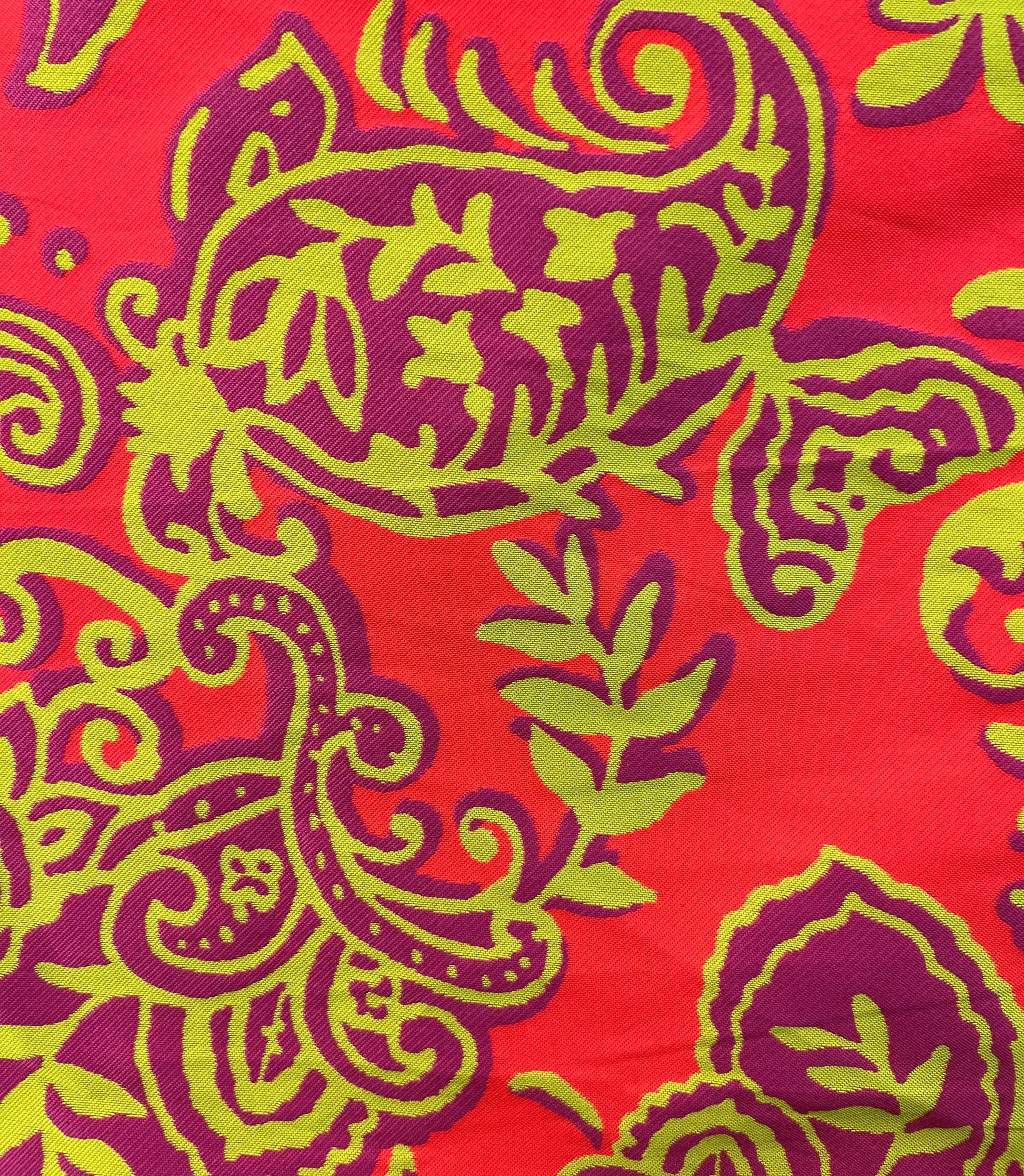 Double Face Brocade in Neon Paisley