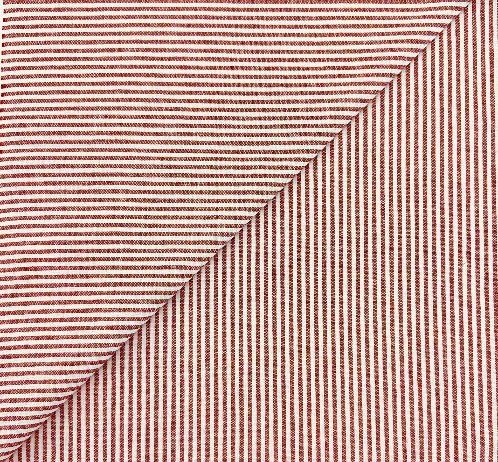Yarn Dyed Linen Cotton Stripe in Strawberry