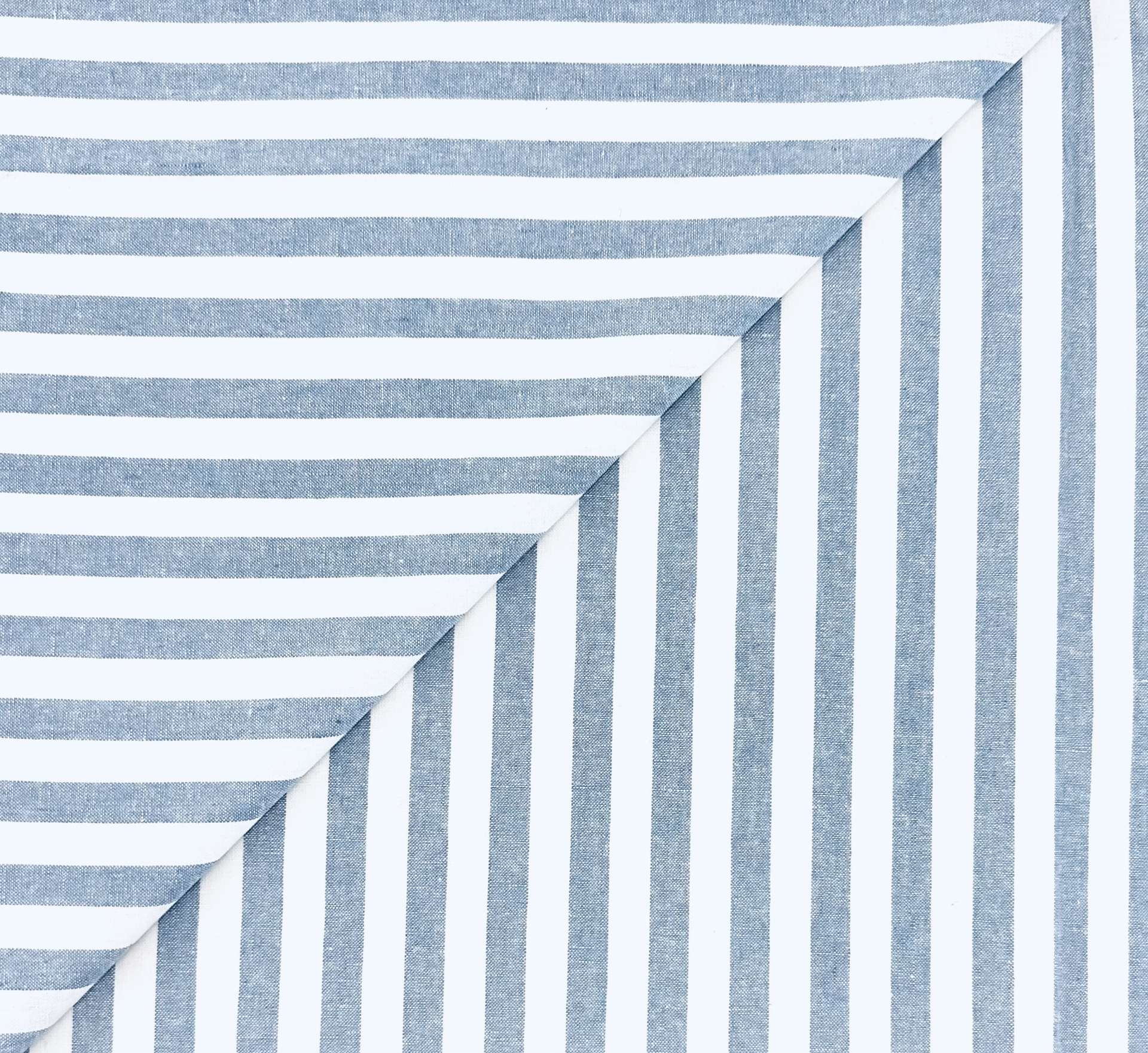 Yarn Dyed Linen Cotton Stripe in Chambray