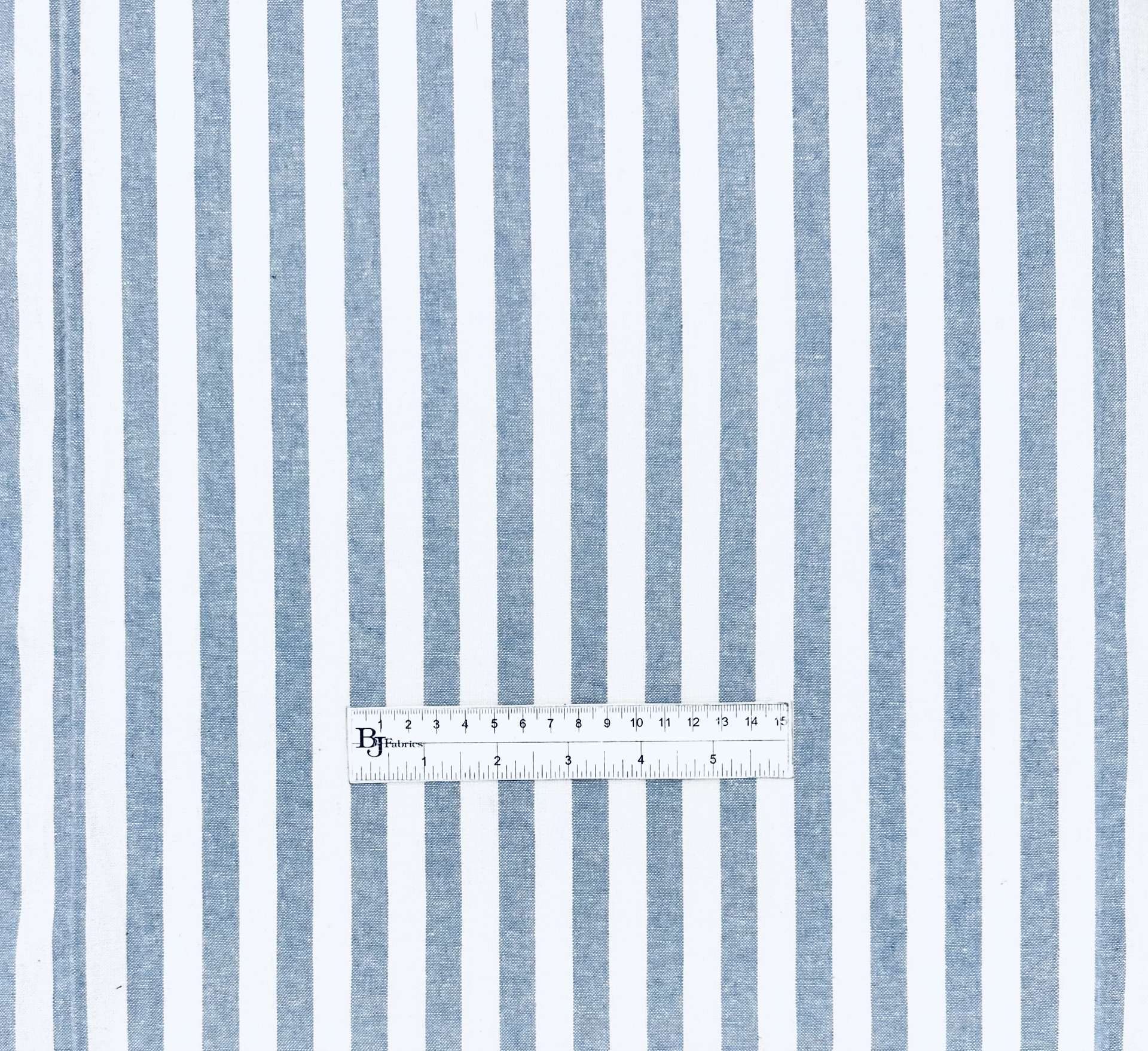 Yarn Dyed Linen Cotton Stripe in Chambray