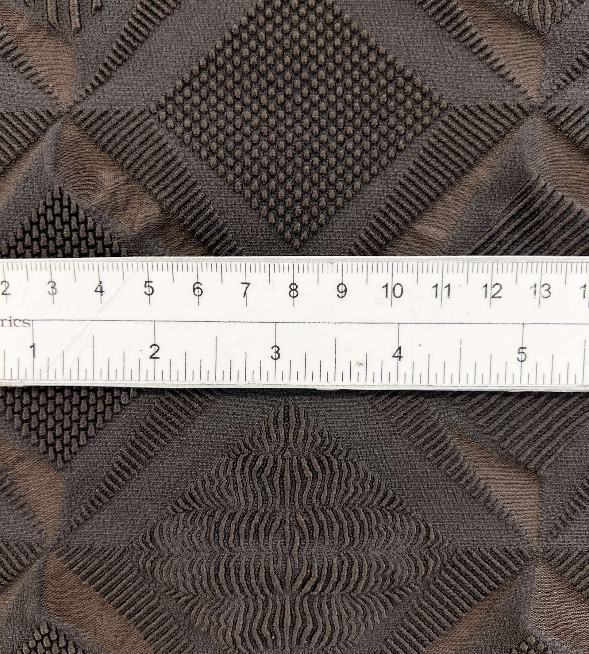 Polyester and Nylon Blend Stretch Brocade in Brown