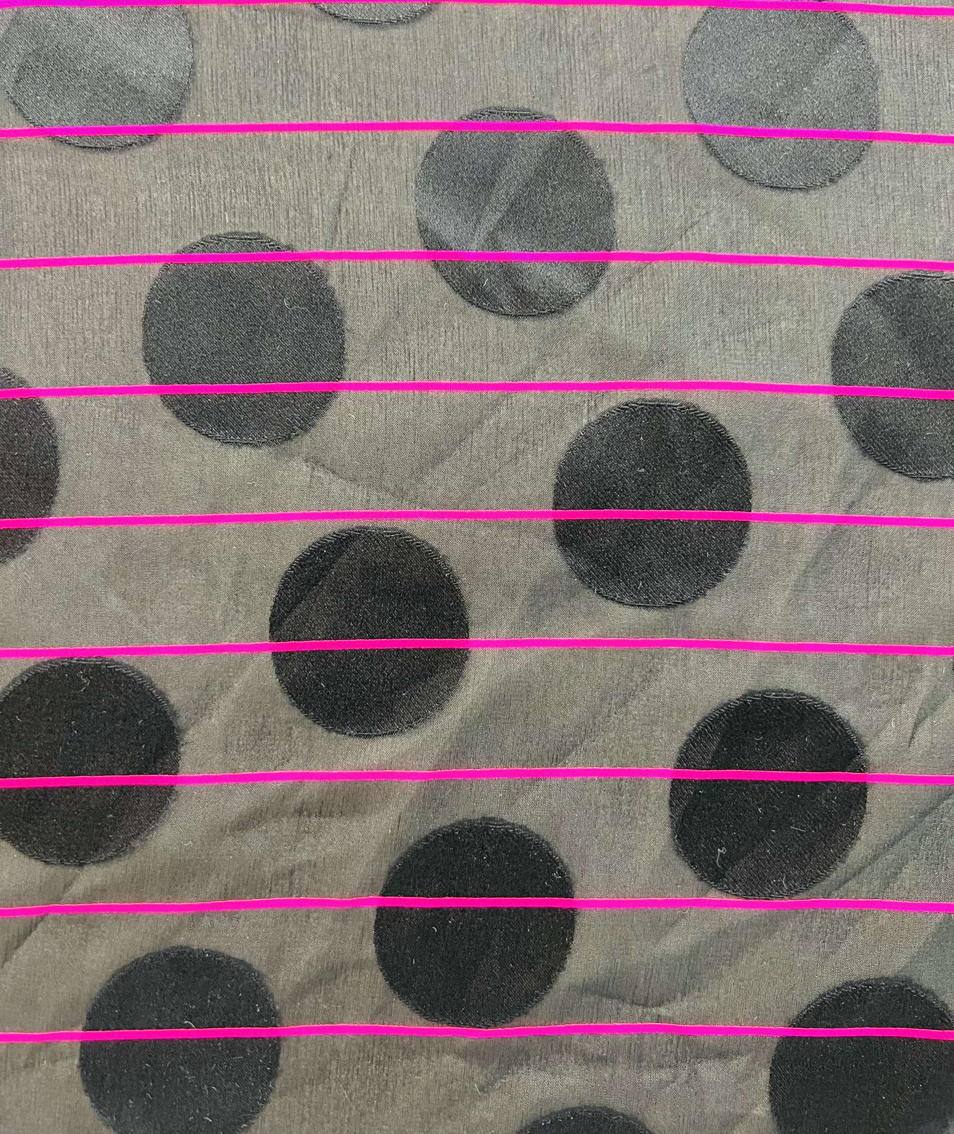 Vintage 'Abraham' Printed Polka-Dot with Stripe Silk Chiffon Coupé