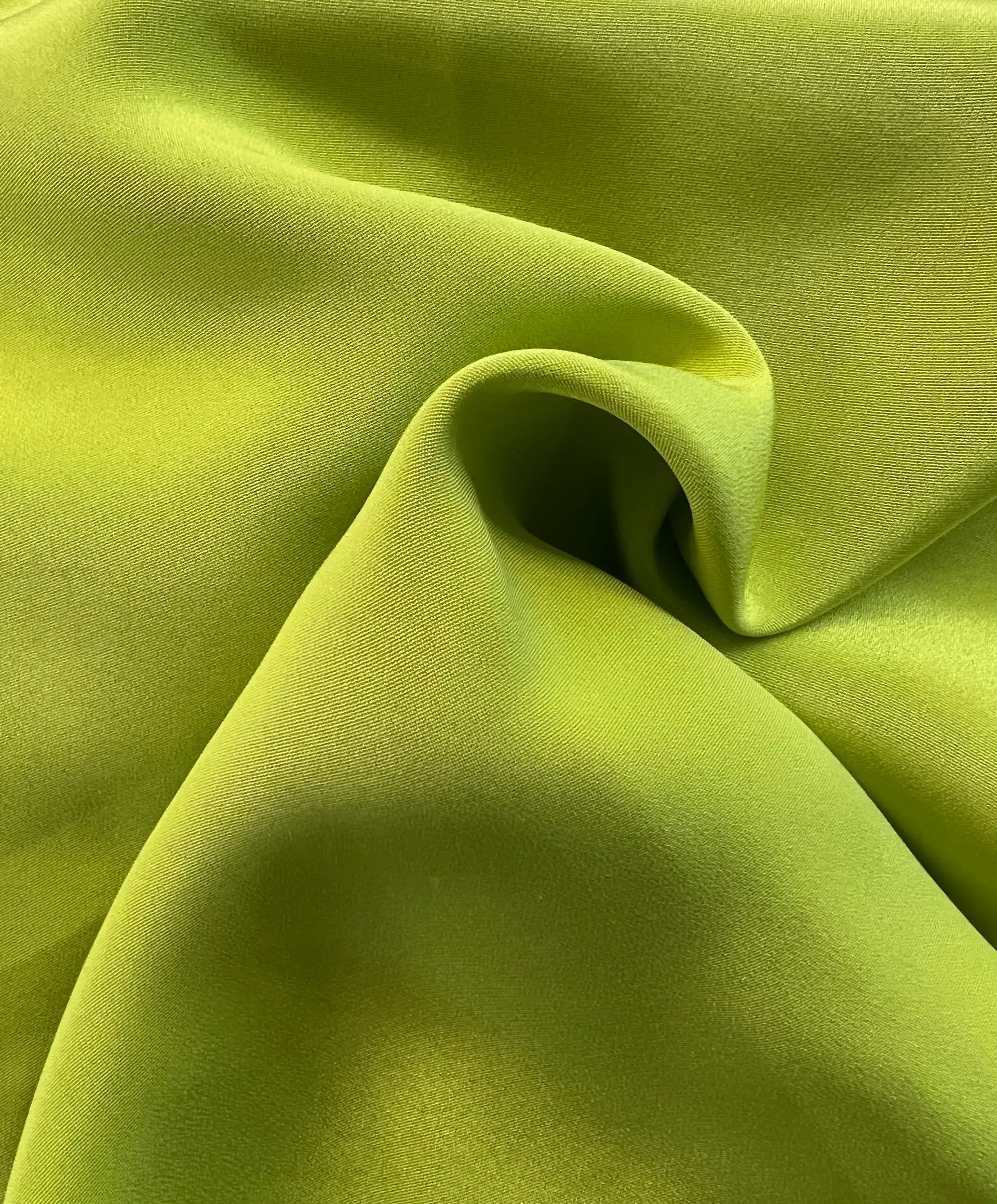 100% 4 Ply Silk Crepe in Yellow Green 