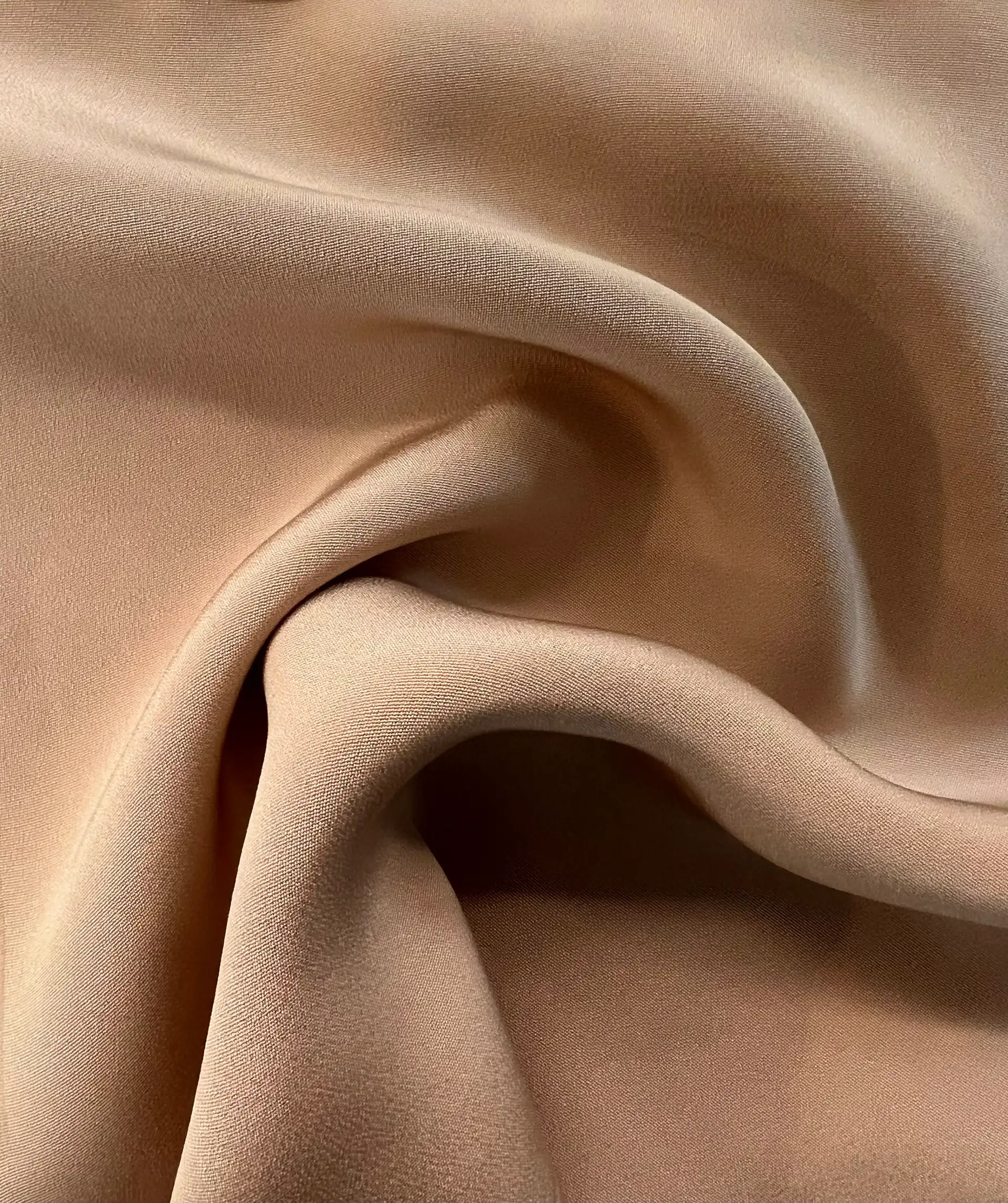 100% 4 Ply Silk Crepe in Dark Nude