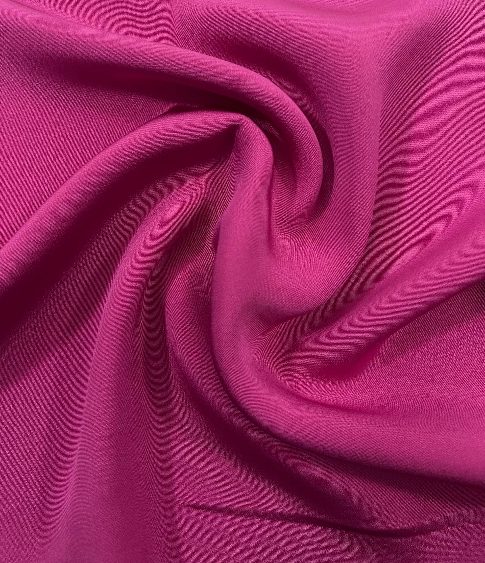 100% 4 Ply Silk Crepe in Flamingo Pink