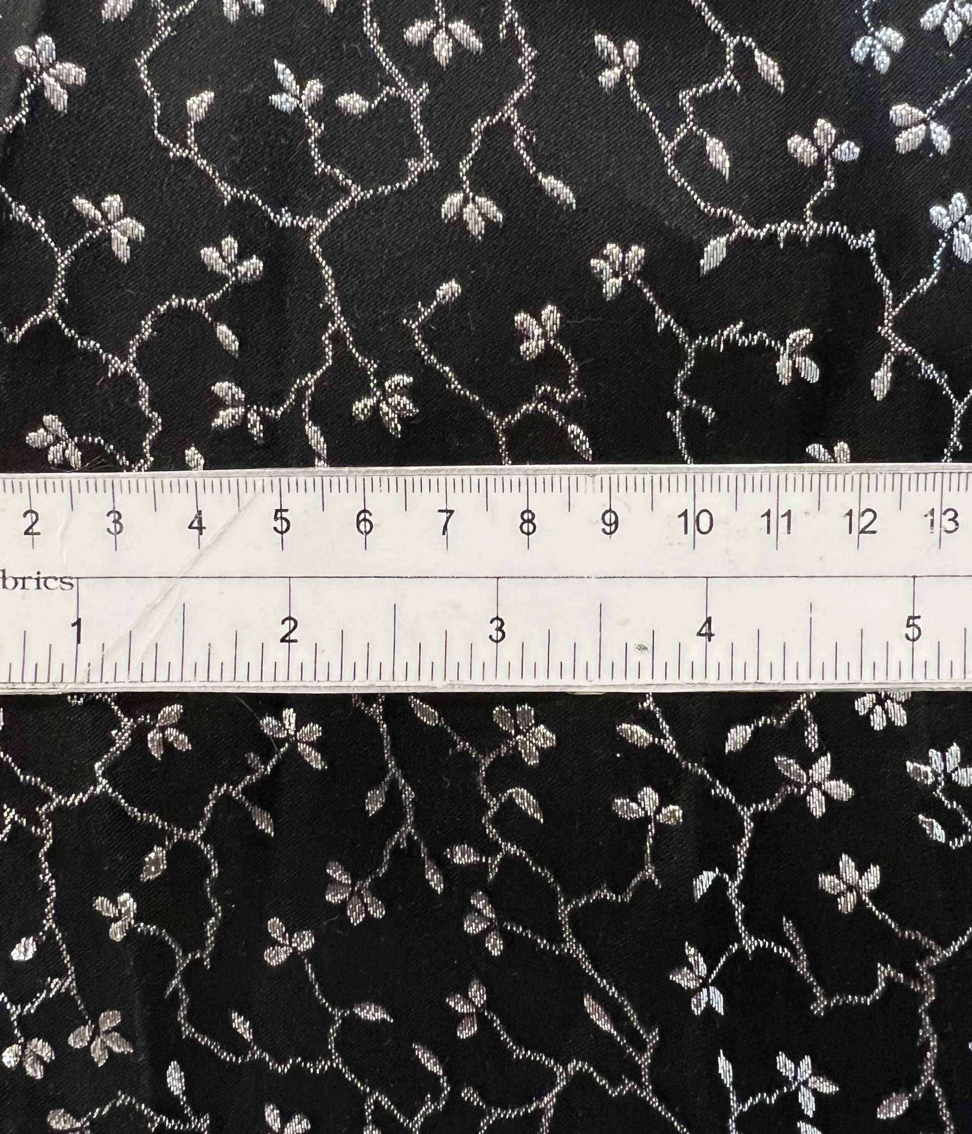 Metallic Silk Jacquard in Black & Silver
