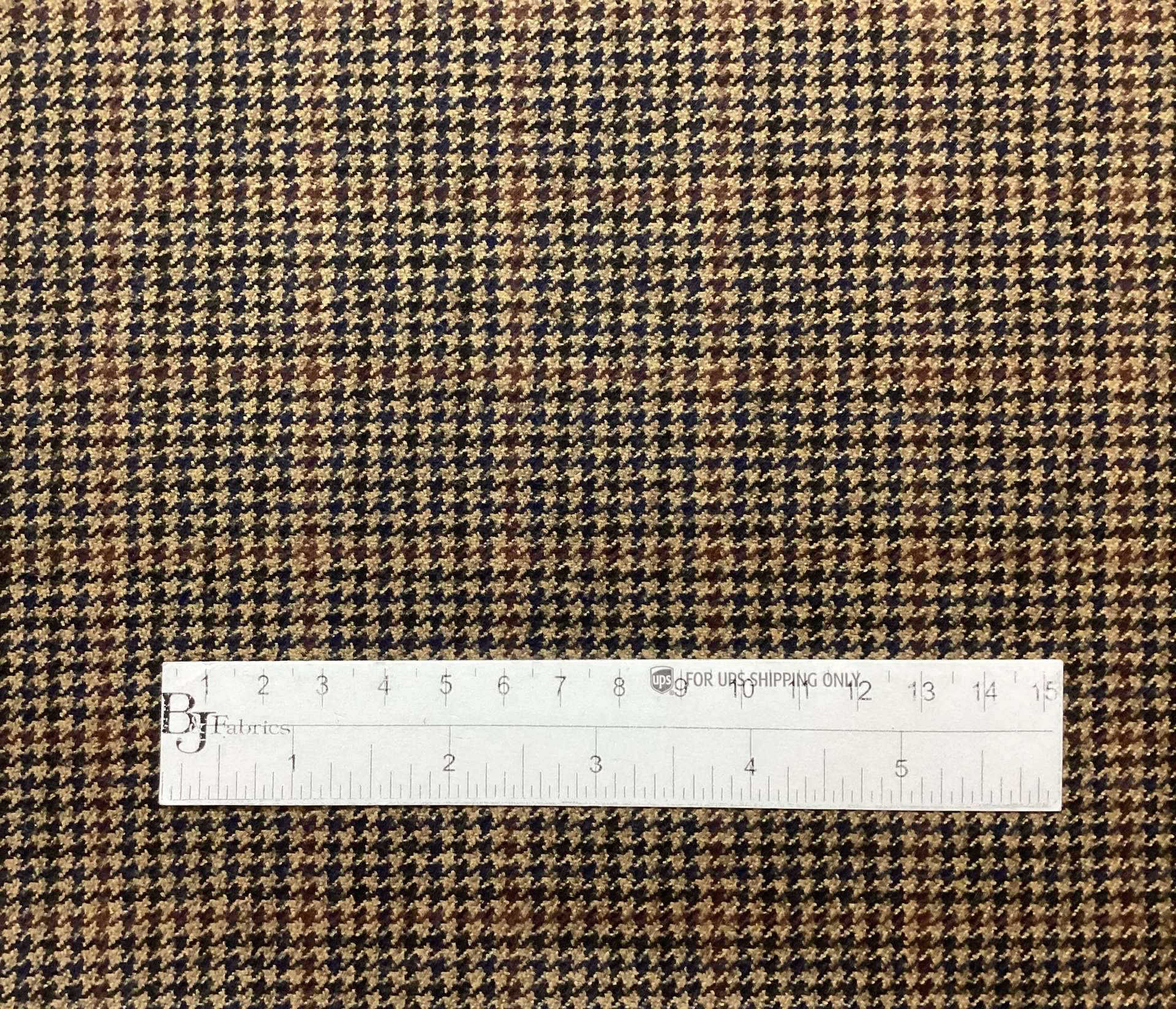 Made in Italy Loro Piana 100% Saxxon Wool Glen Plaid In Coffee, Copper & Navy