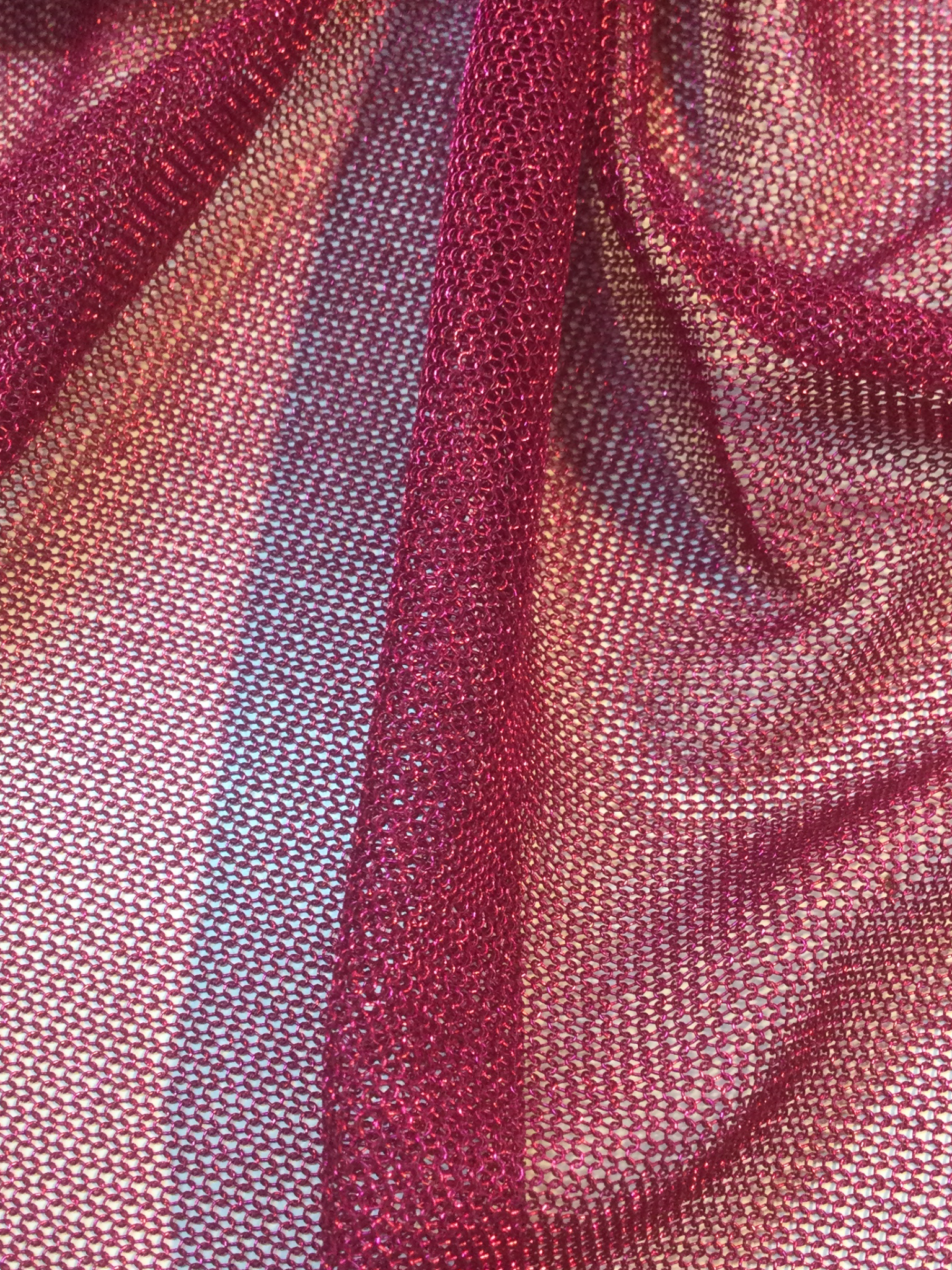 Italian Metallic Chainmail Knit in Fuchsia