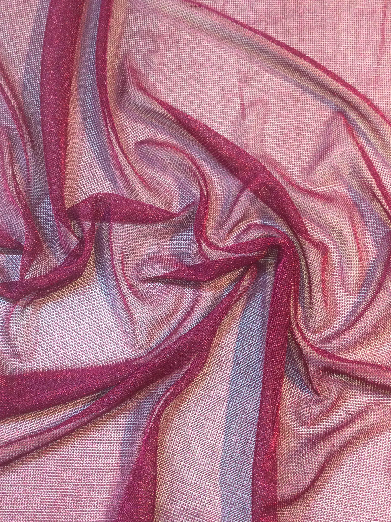 Italian Metallic Chainmail Knit in Fuchsia