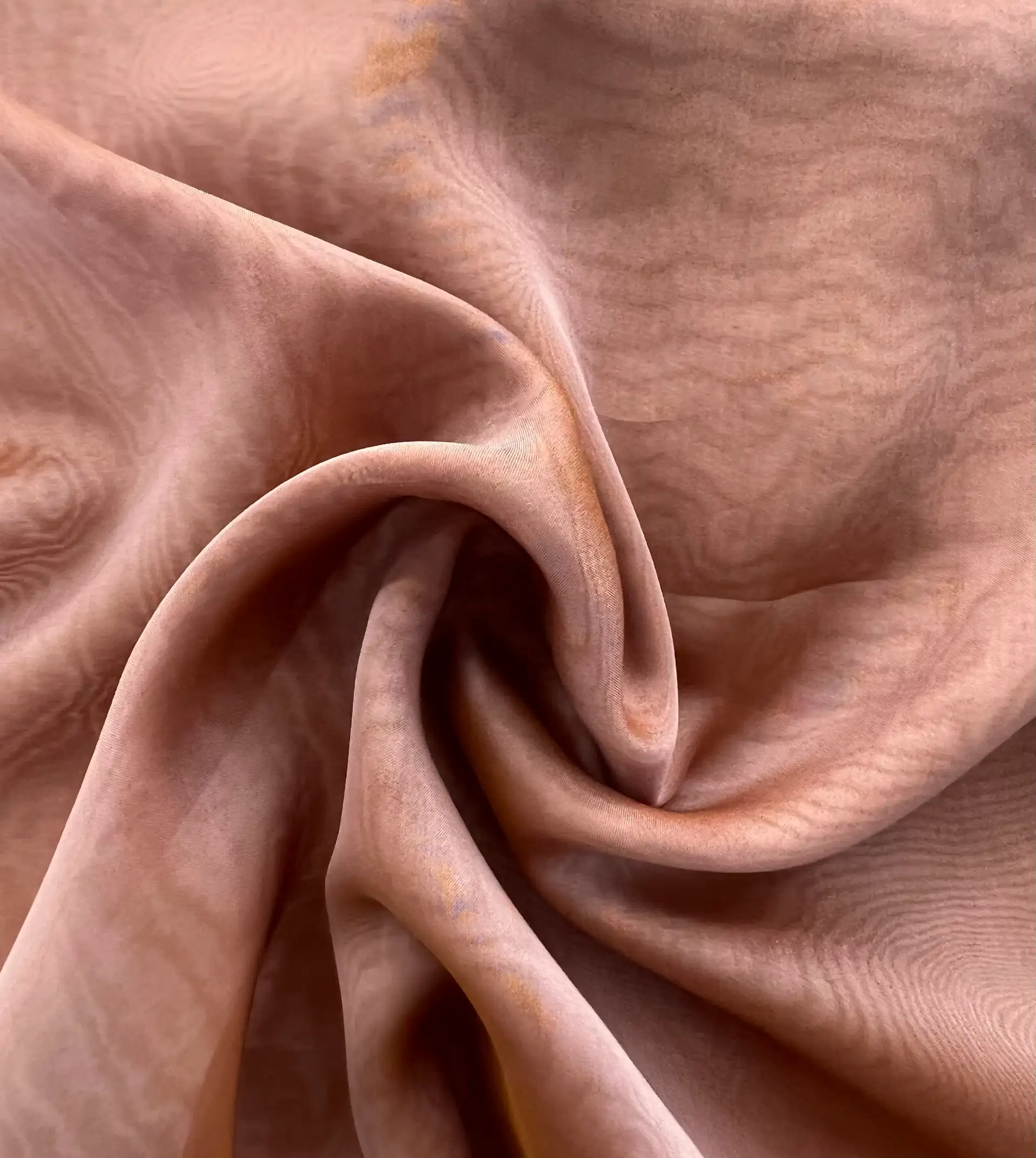 Iridescent Silk Chiffon in Pink/Copper