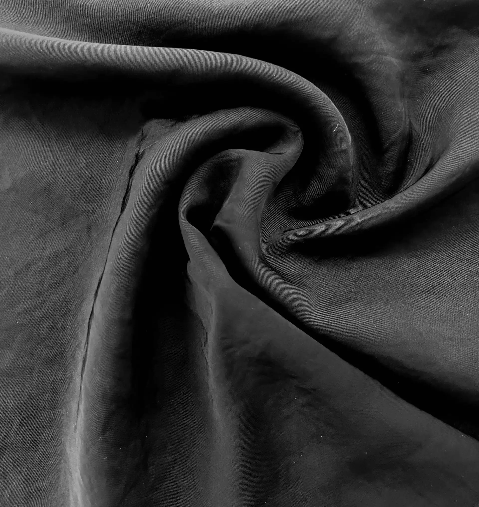 Rayon Matte Charmeuse in Black