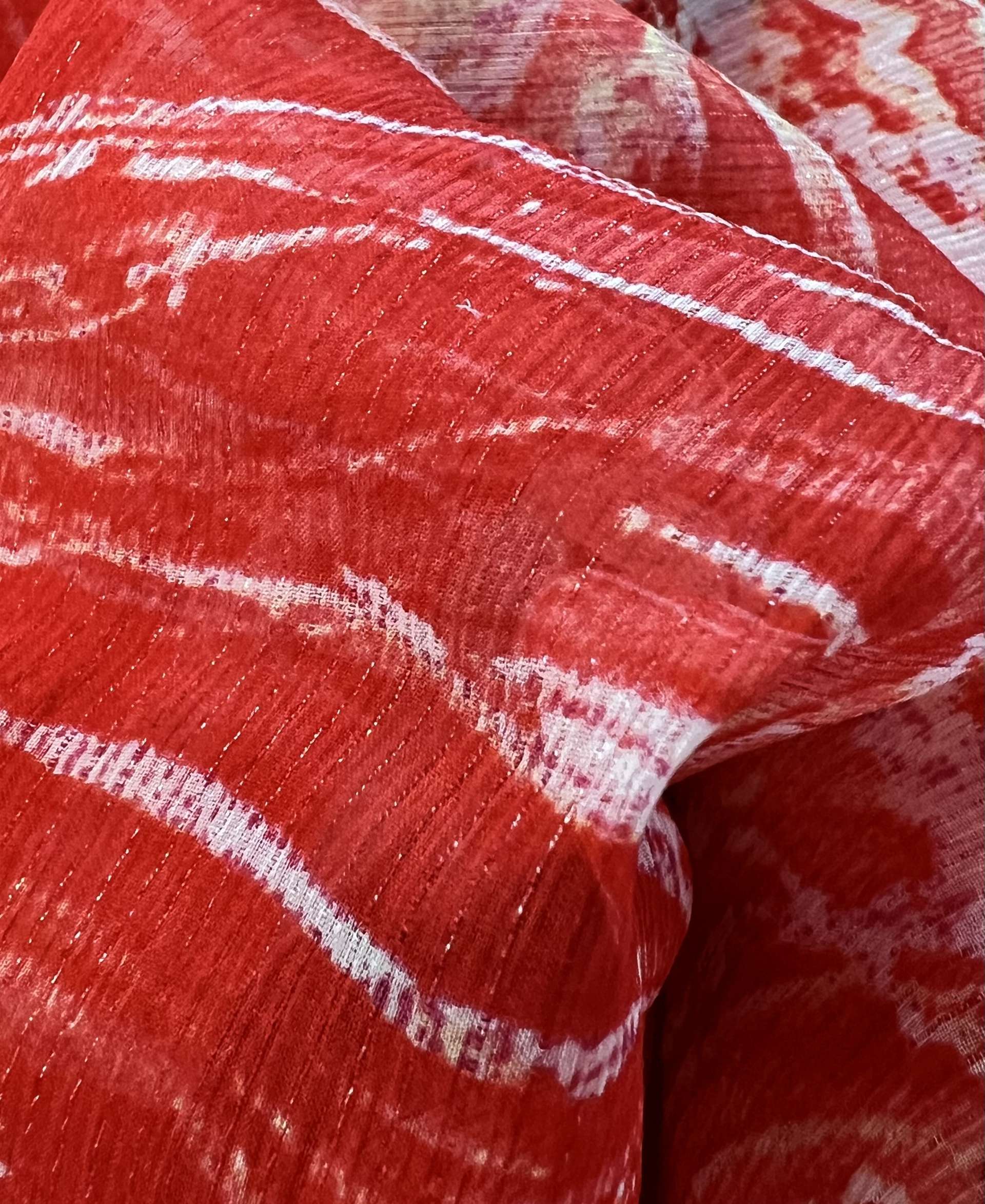Italian Silk & Lurex Abstract Print "Crashing Wave"