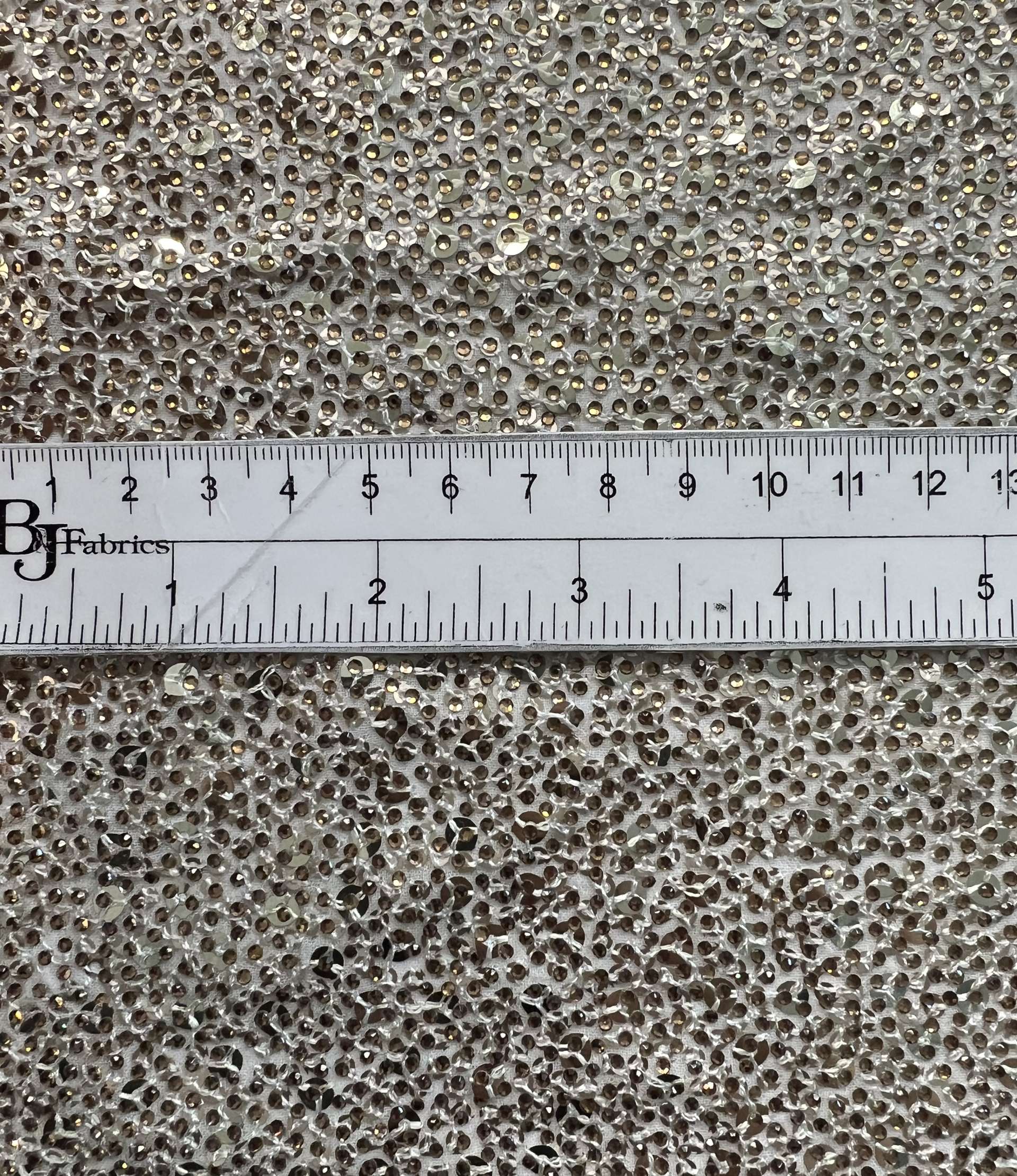 Couture Gold on Gold Sequins and Crystal on Rayon Georgette 