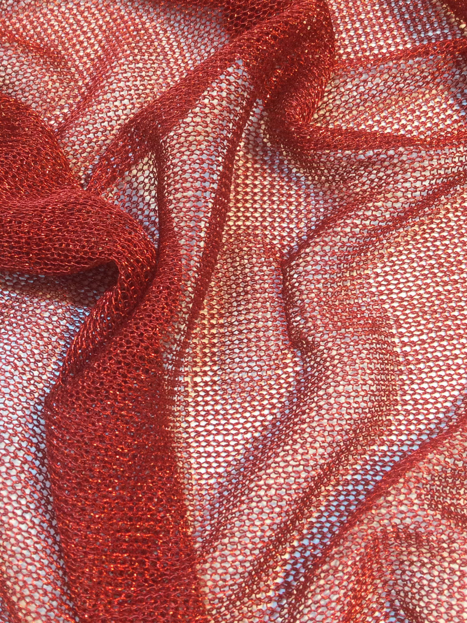 Made in Italy Metallic Chainmail Knit in Red