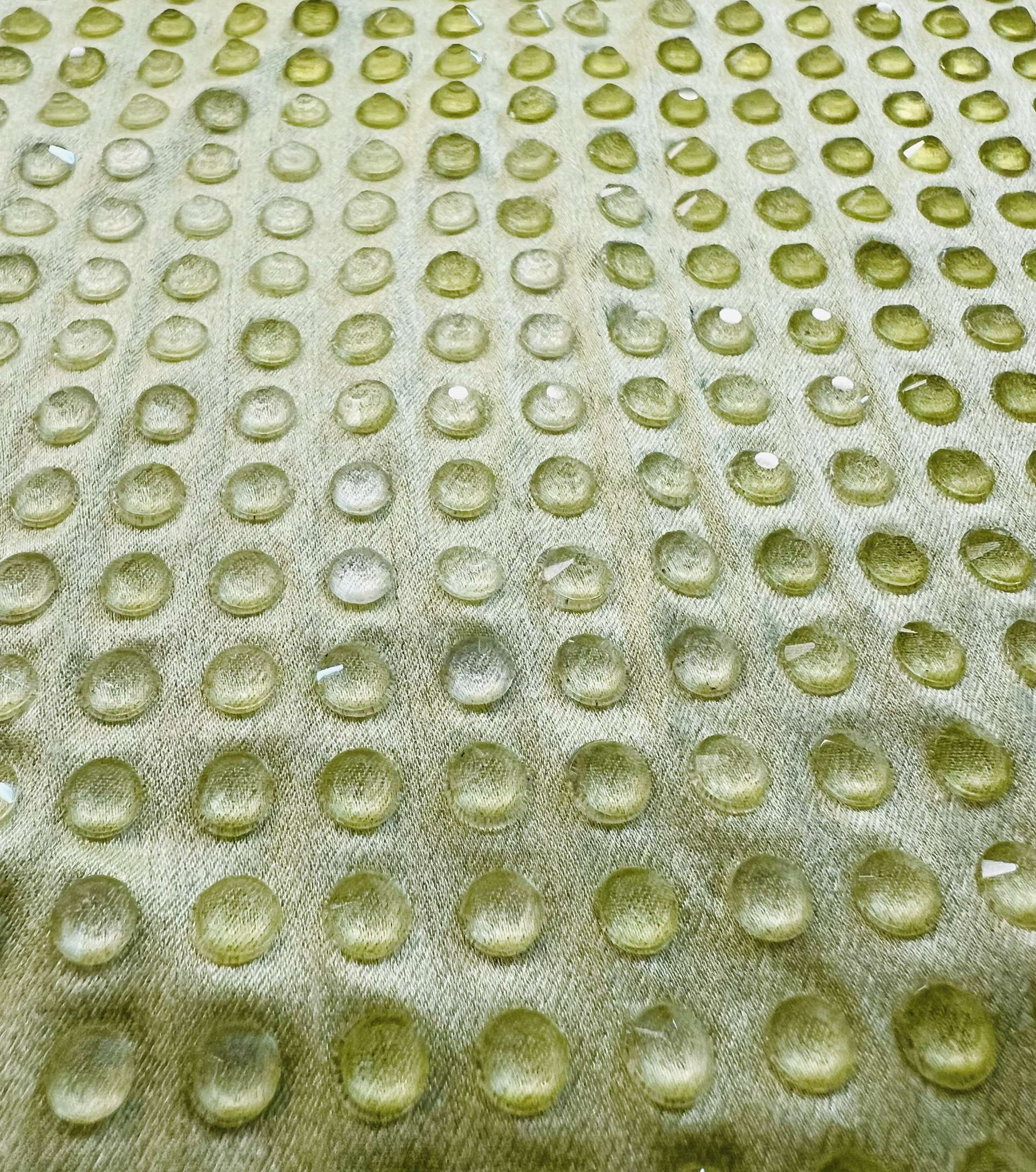 Austrian Crystal on Silk Charmeuse in Limoncello