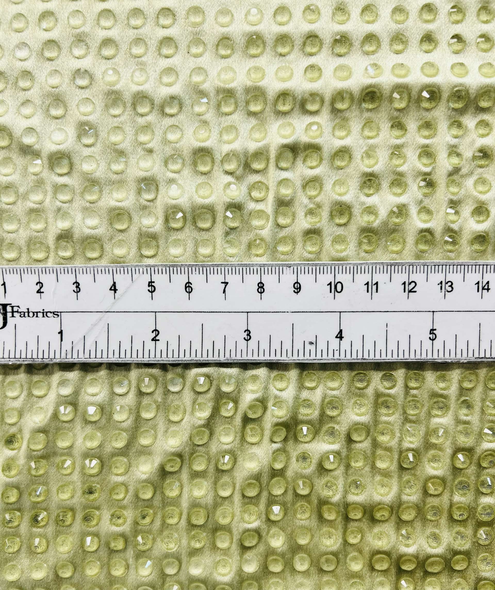 Austrian Crystal on Silk Charmeuse in Limoncello