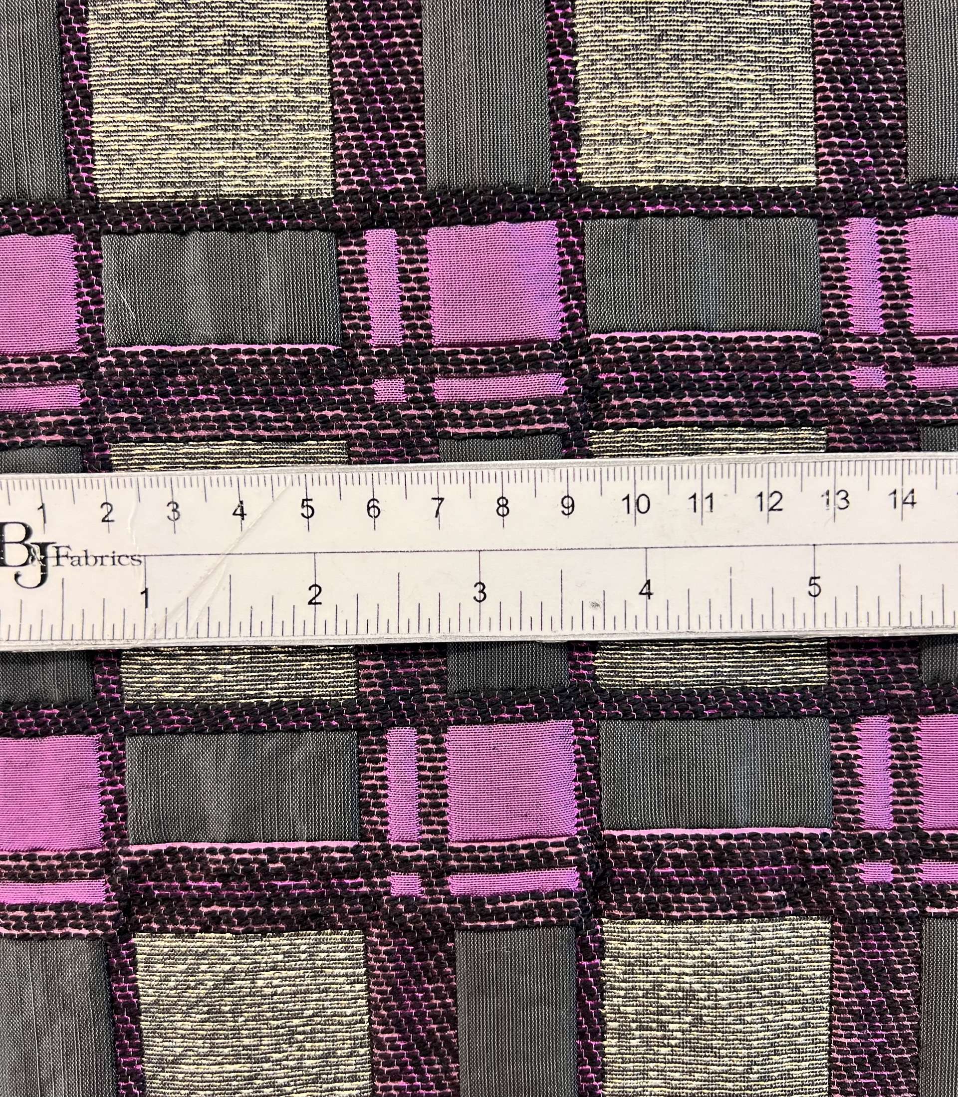 Italian Metallic Brocade in Purple and Gold Squares