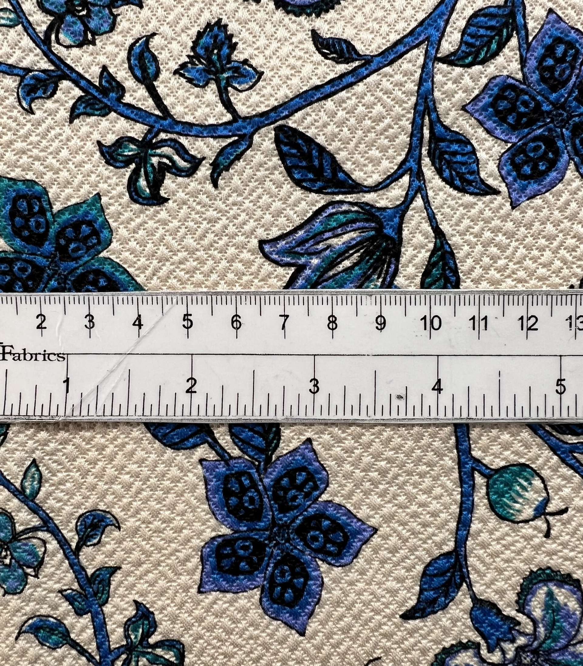 Silk/Wool Printed Pebble Brocade in Blue