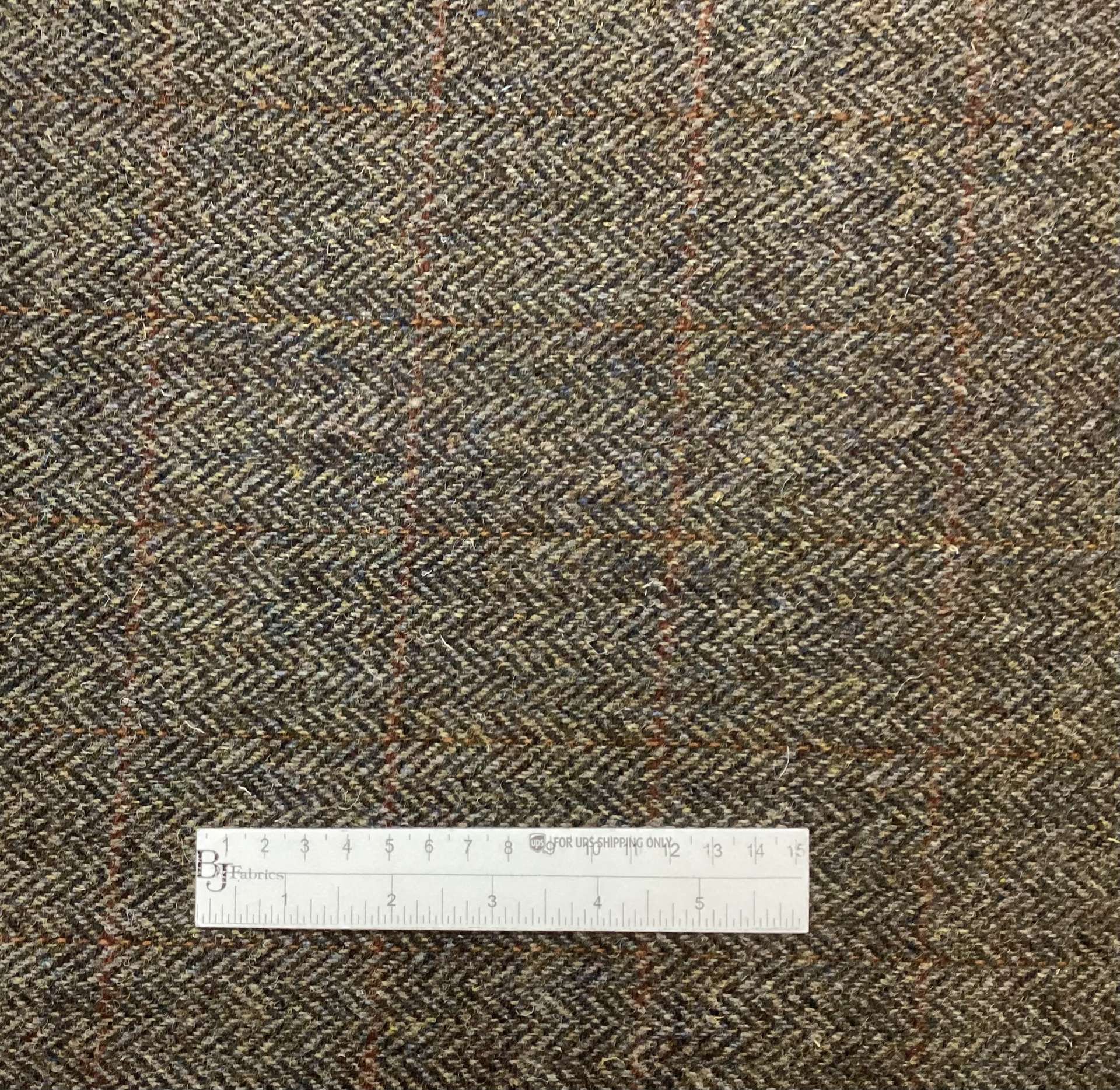 Scottish Wool Herringbone Harris Tweed in Olive