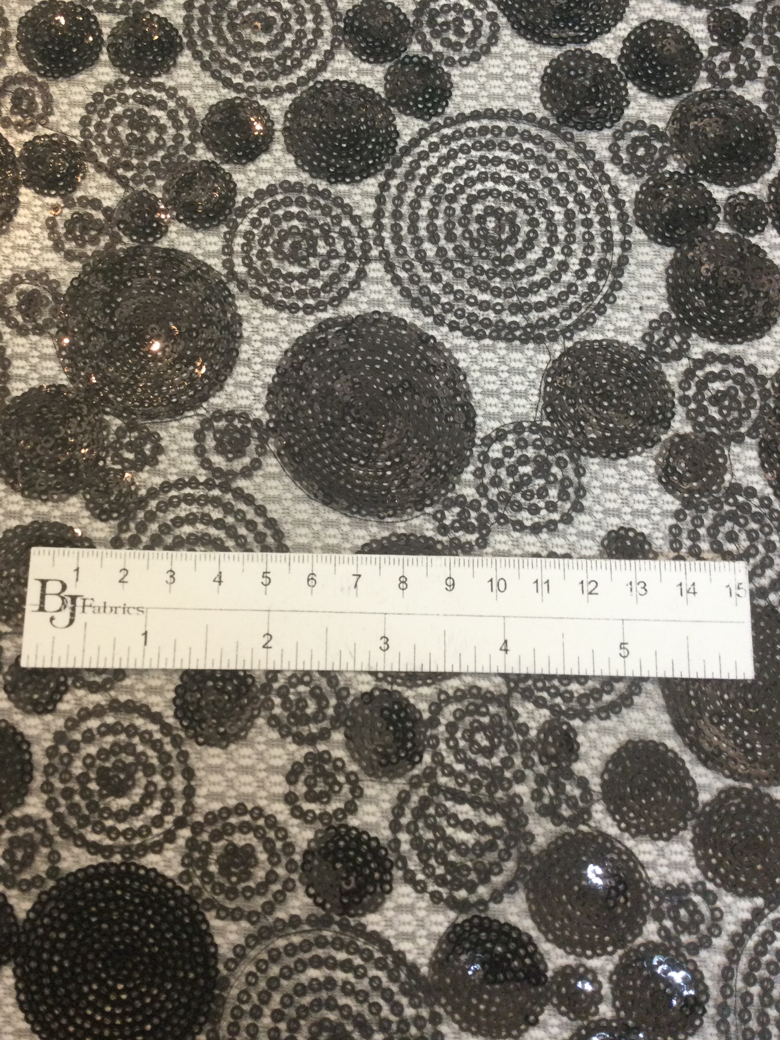 Micro Sequins on Souffle in Black