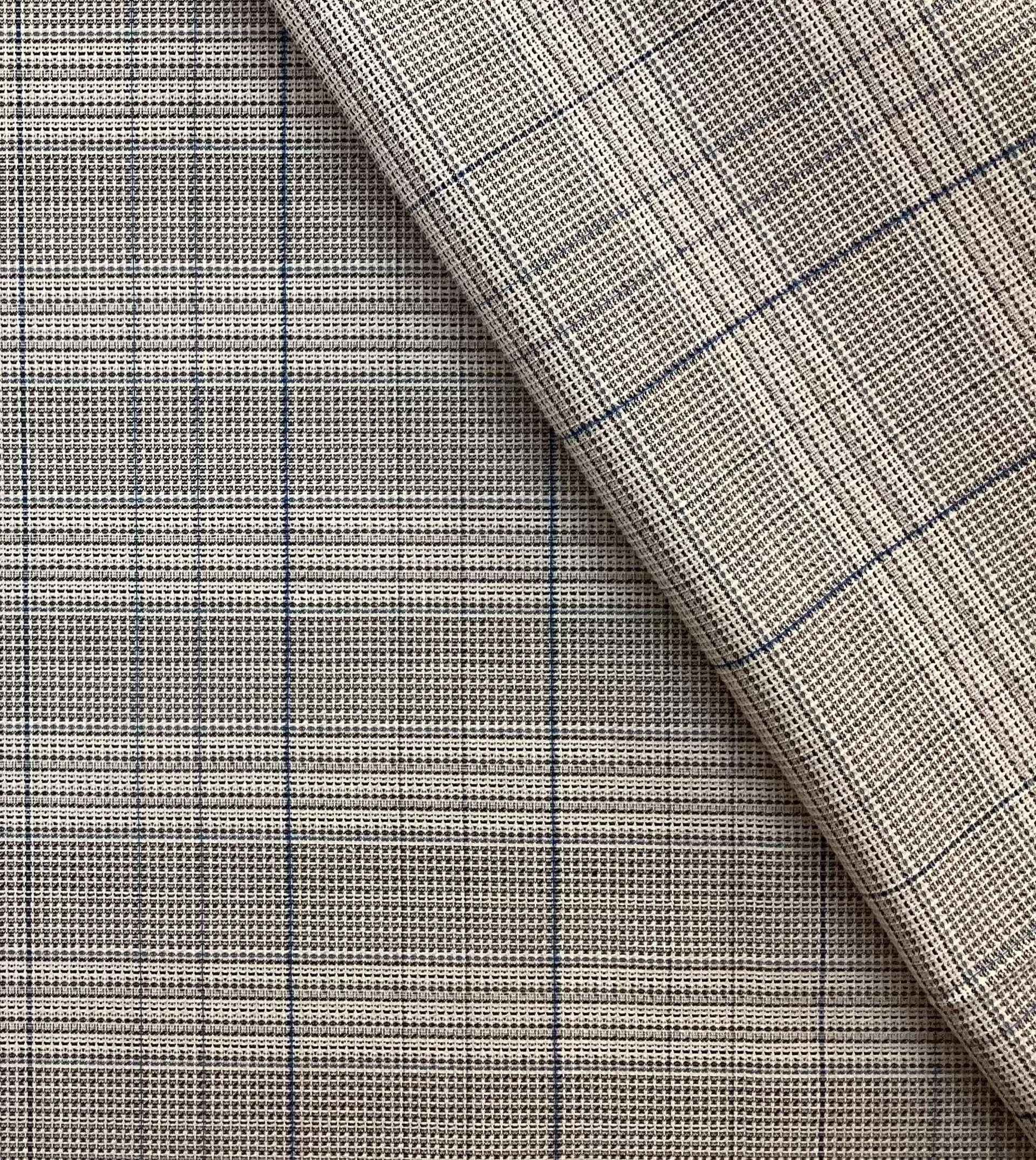 Stretch Linen & Rayon Plaid In Smoky Gray