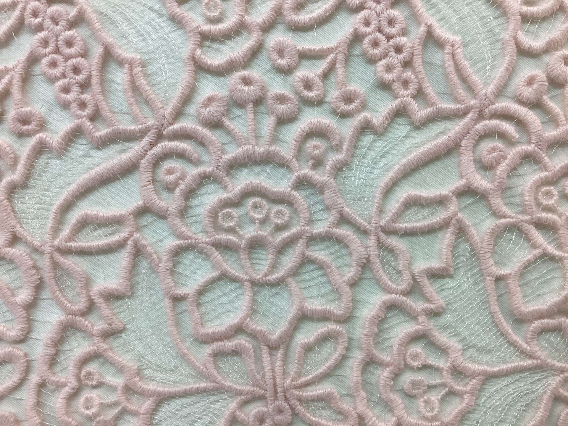 Made in Italy Guipure Lace Embroidery in Pink