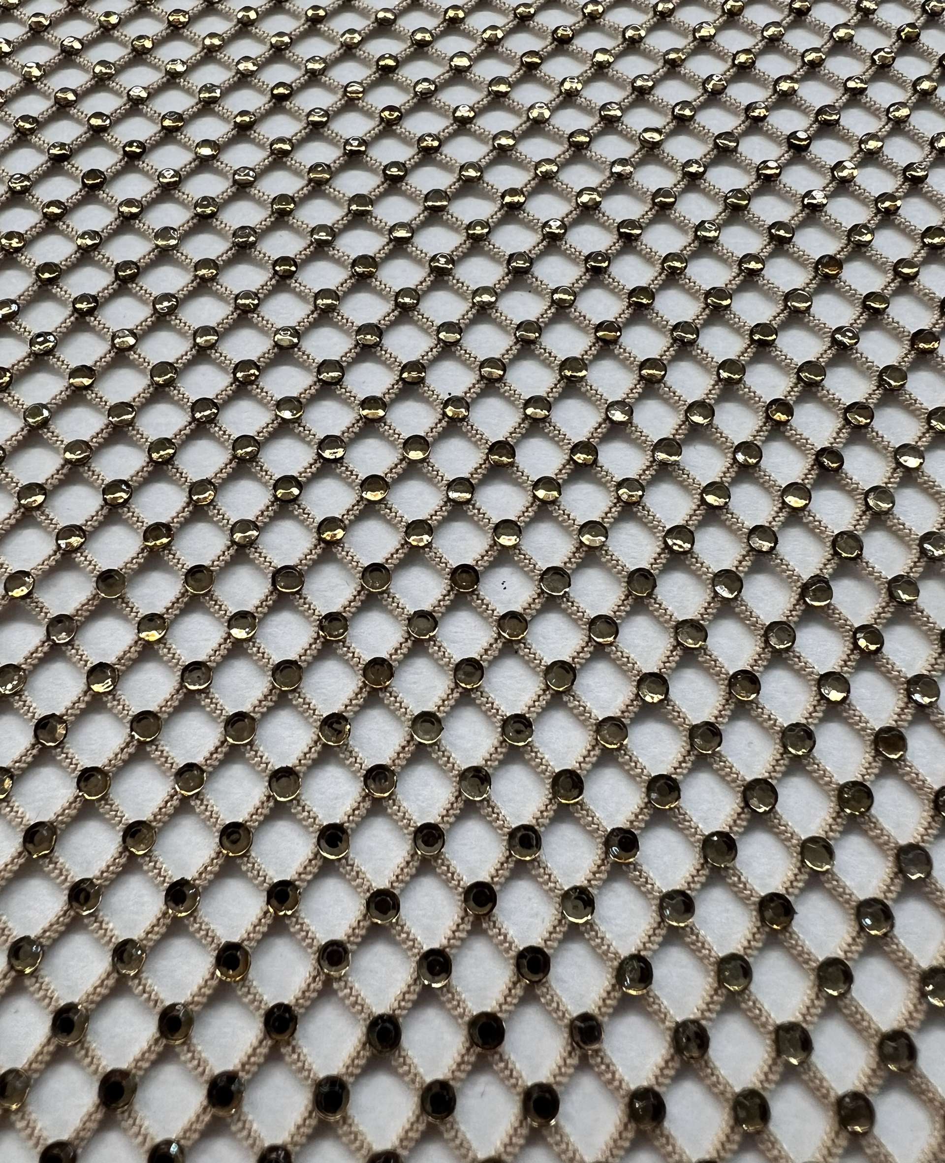 Crystals on Fishnet in Beige