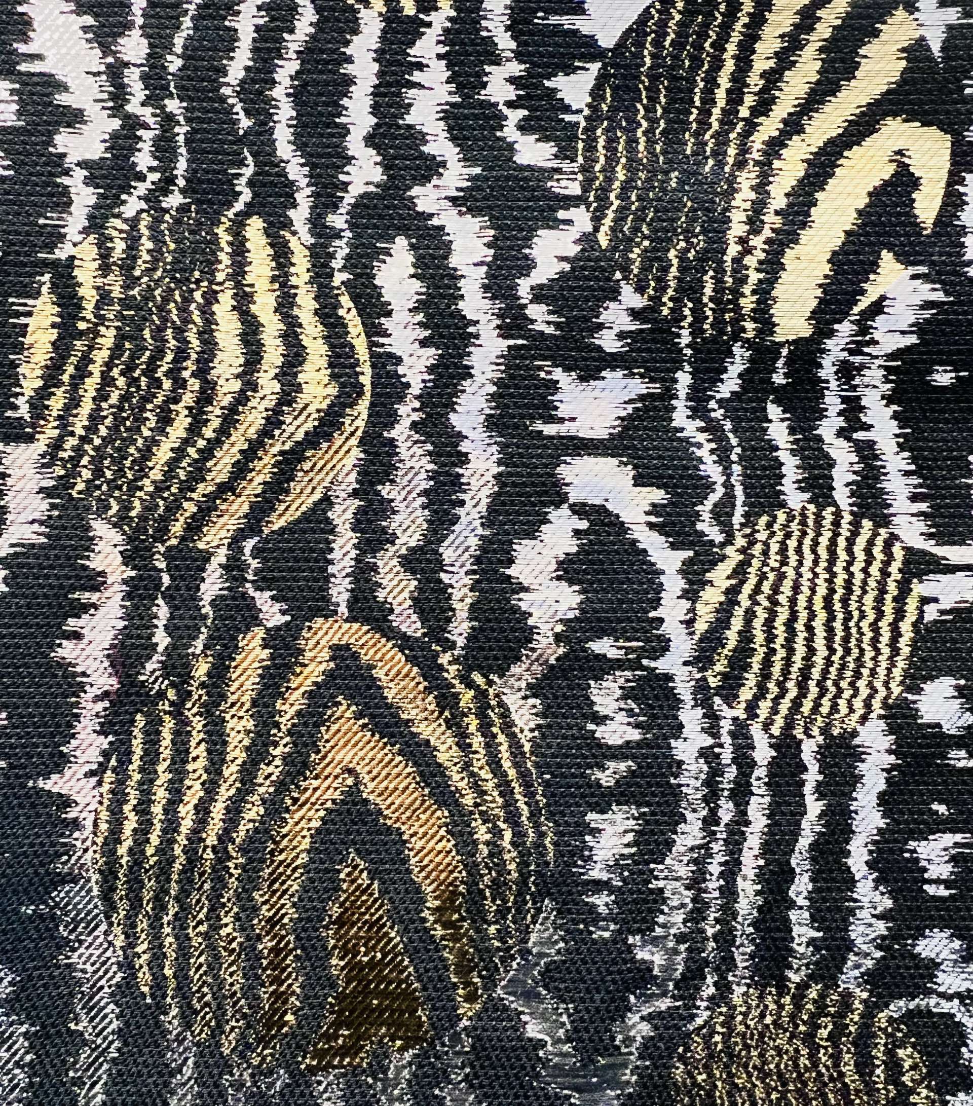 Metallic Brocade with Moiré Pattern in Dark Silver
