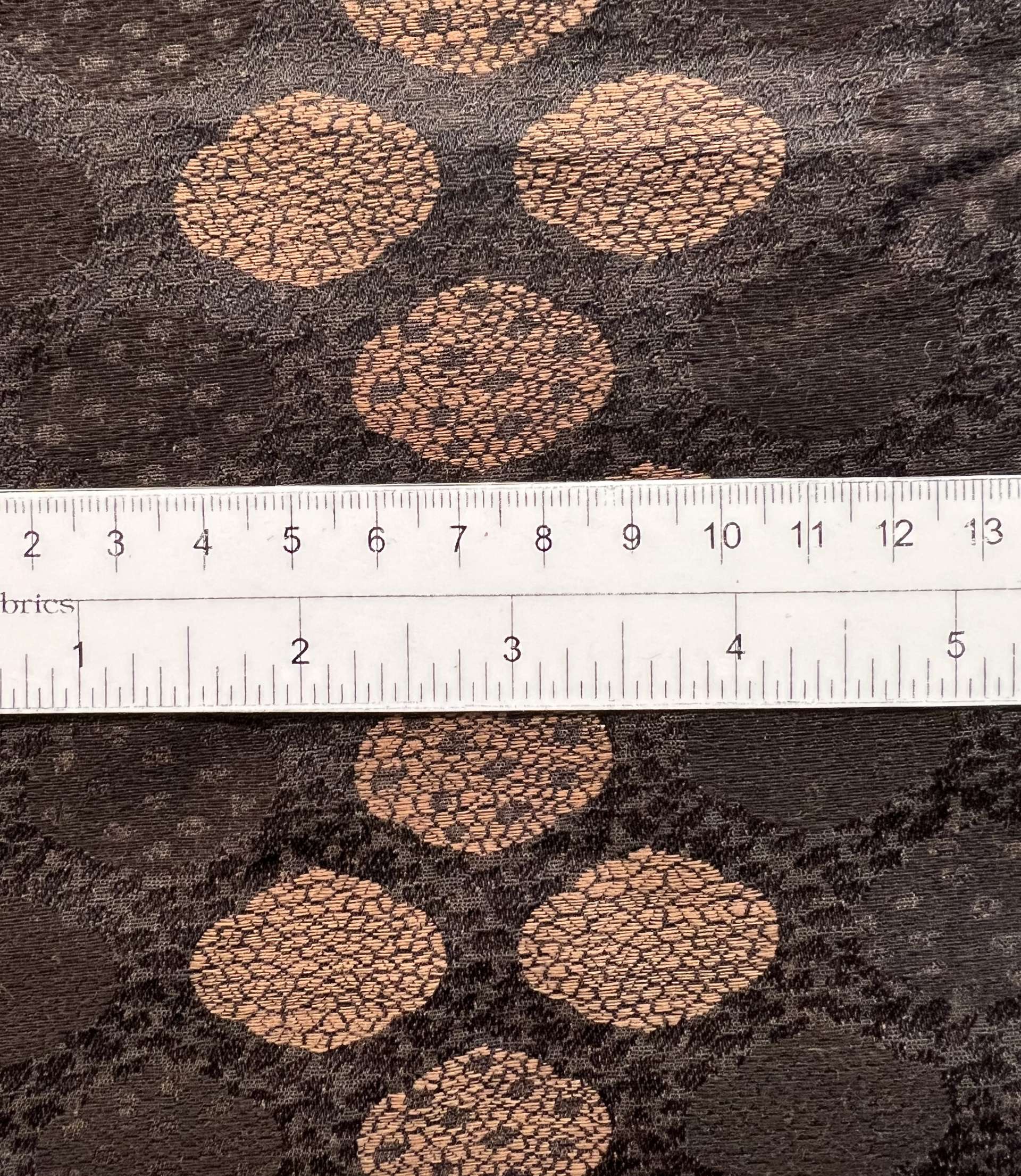 Vintage Silk Brocade Jacquard in Brown 