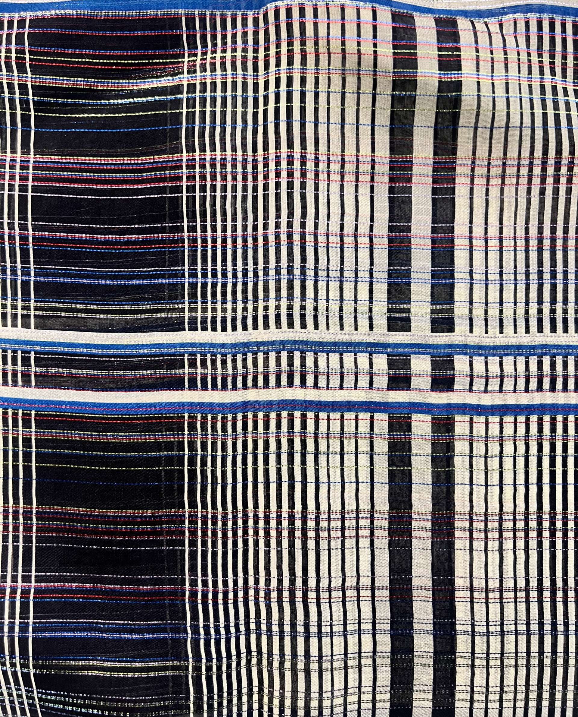 Silk Lurex Chiffon Plaid 