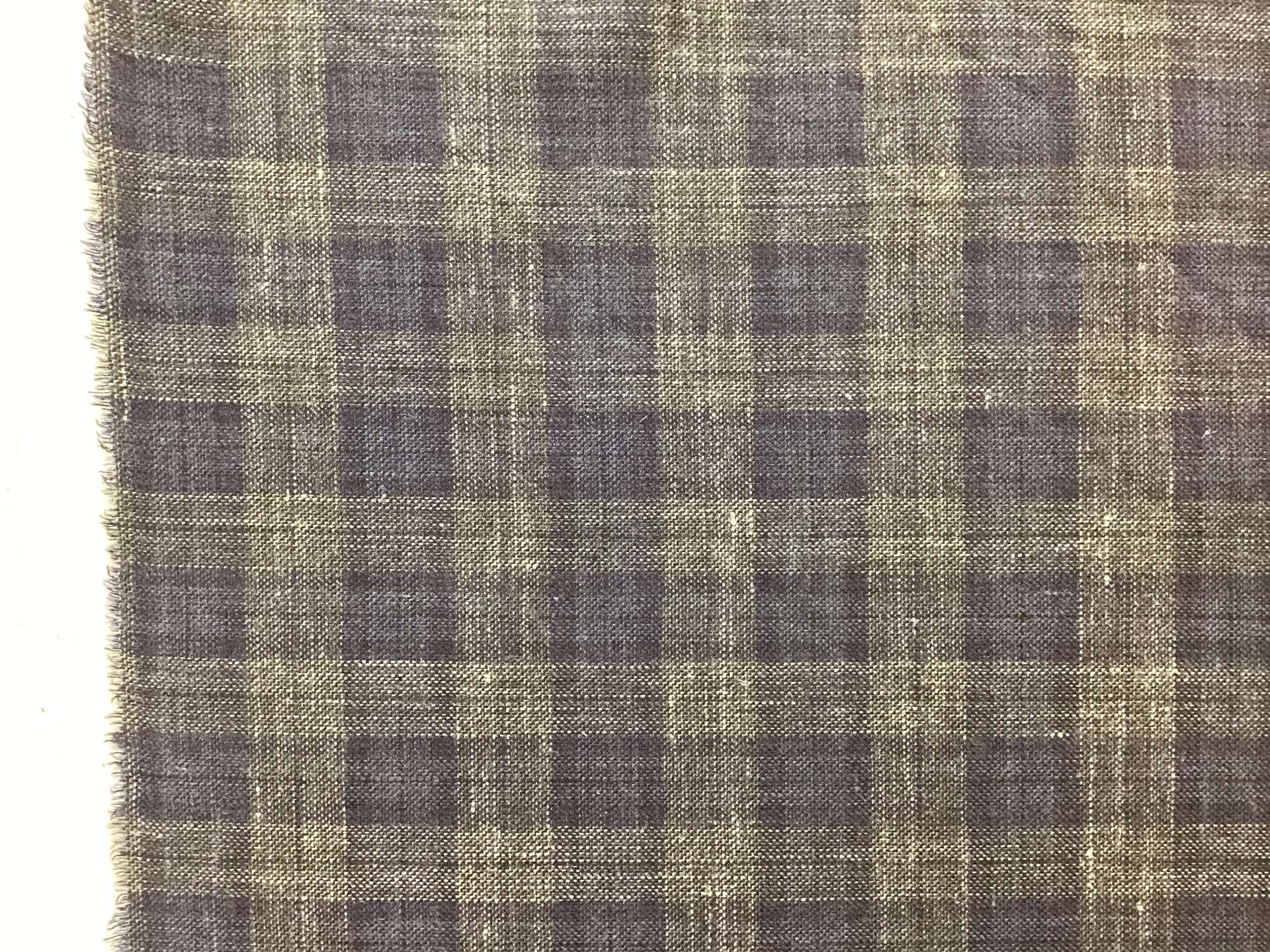 Made in Italy Wool/Silk/Linen Plaid In Navy & Grey
