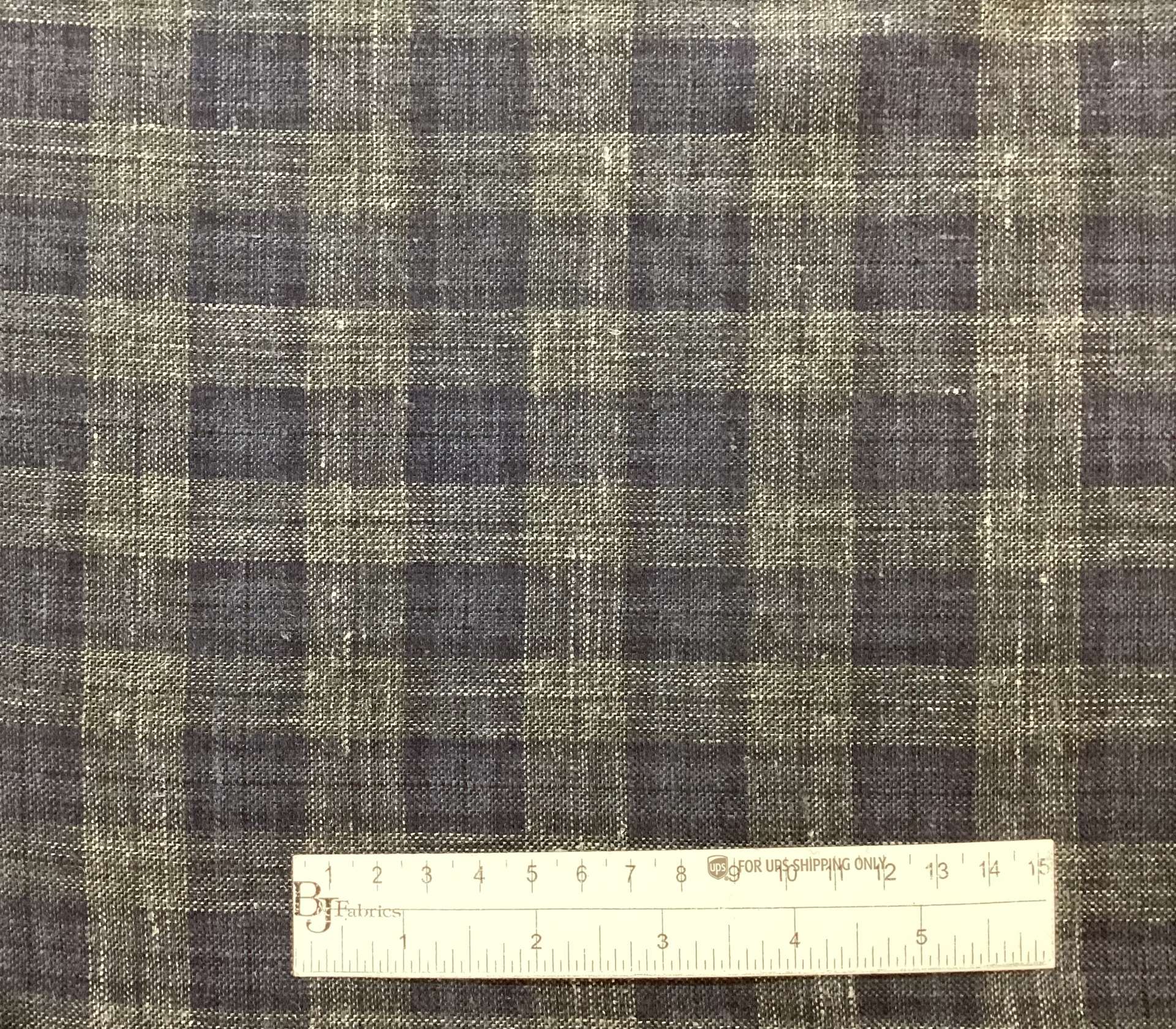 Made in Italy Wool/Silk/Linen Plaid In Navy & Grey