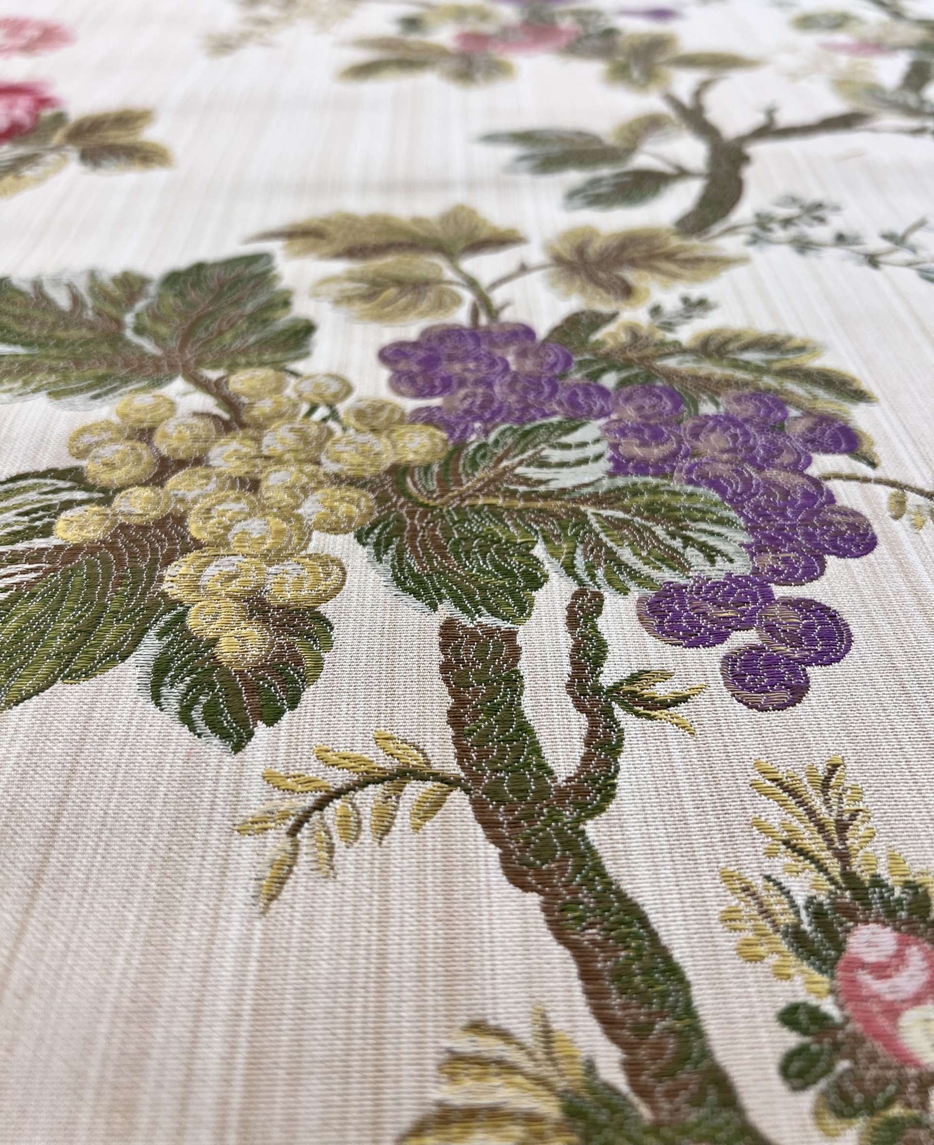 Rayon & Cotton Tapestry Brocade "Medici Garden" in Golden Beige