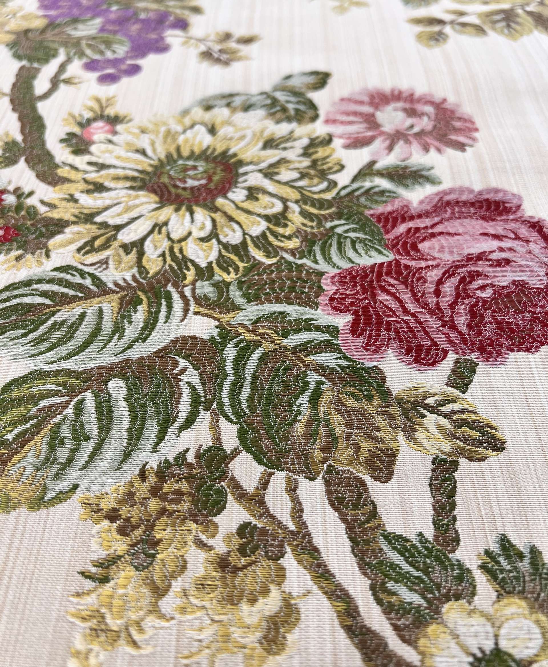Rayon & Cotton Tapestry Brocade "Medici Garden" in Golden Beige