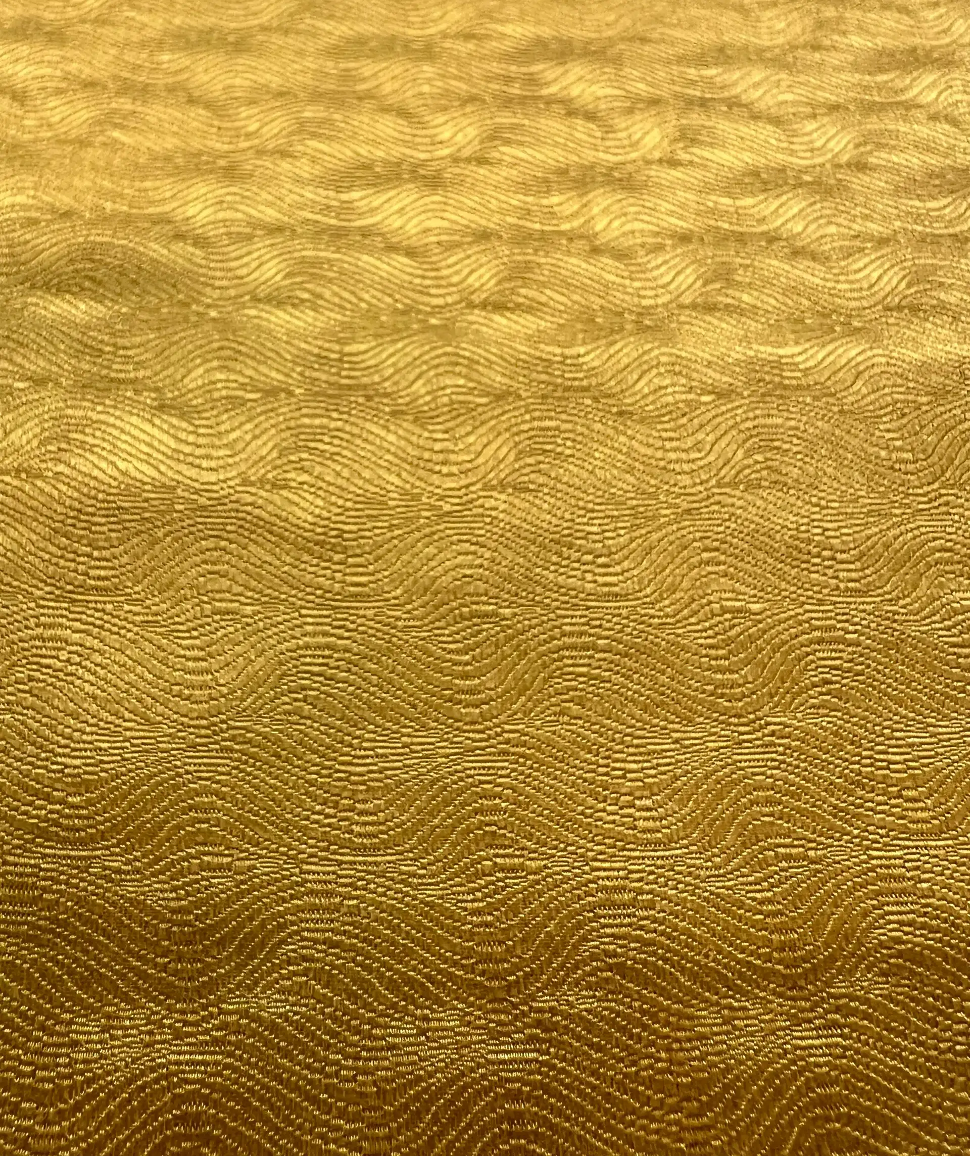 Made in Italy Pure Silk Wave Pattern Jacquard in Yellow