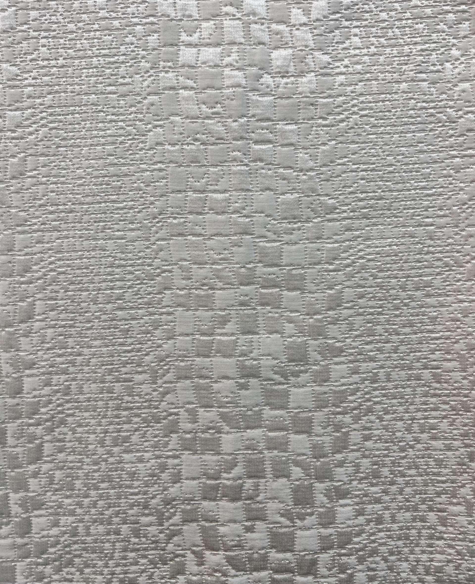 Silk & Rayon Geometric Reptile Brocade in Silk White