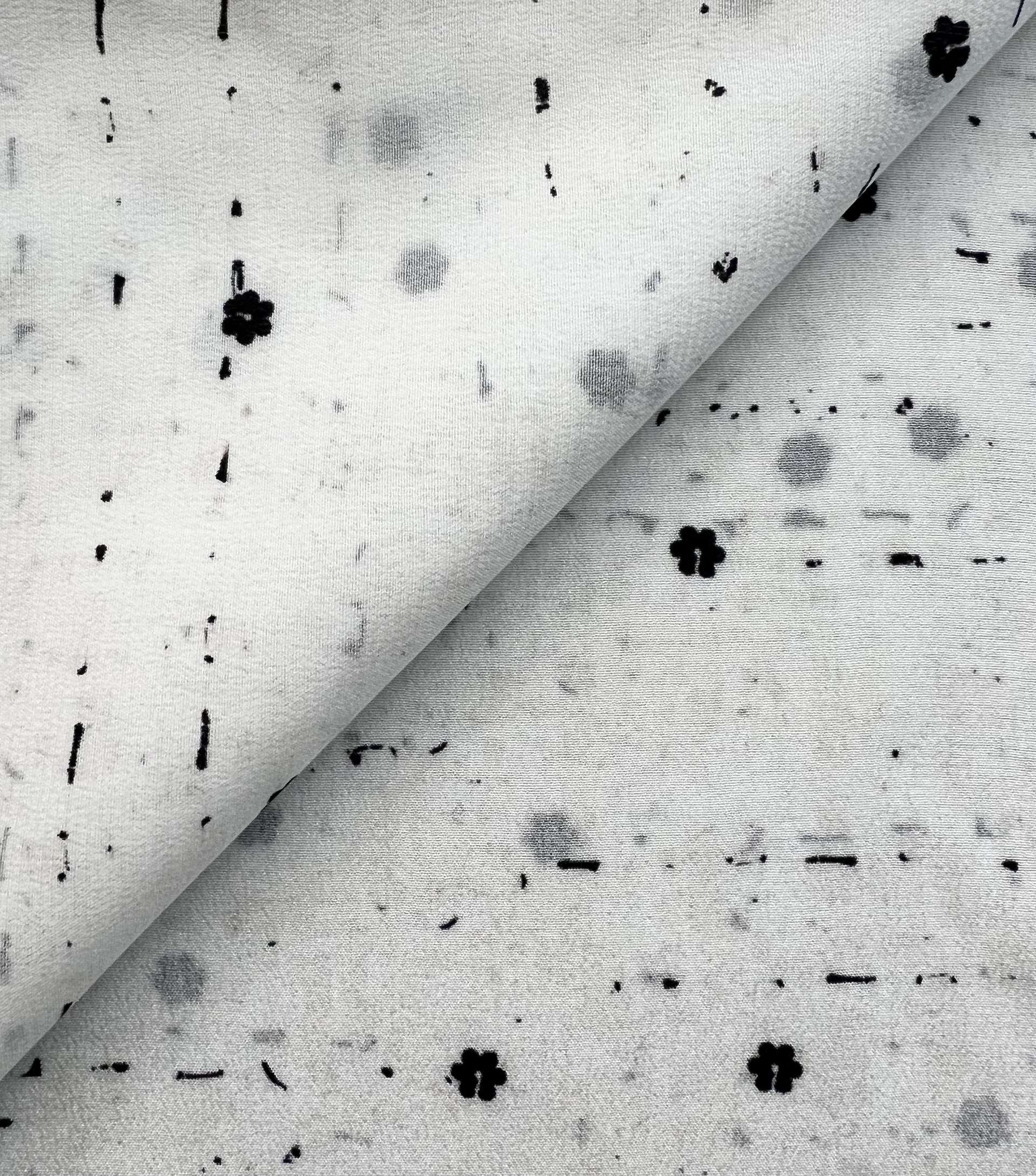 Printed 100% Silk Crepe de chine in Abstract Floral
